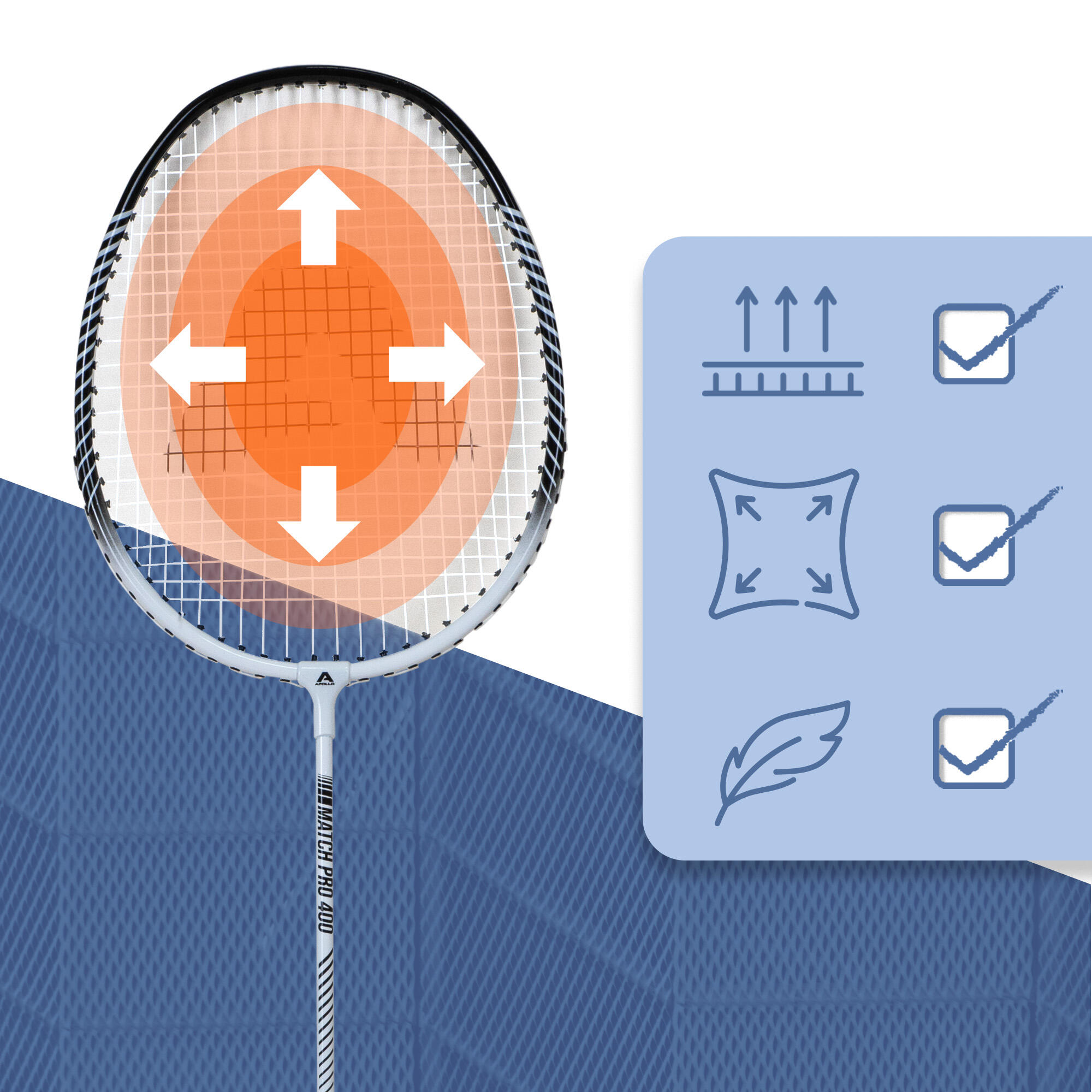 Apollo Kit Badminton – 2 Raquettes Carbone Composite, Volants Plume, Sac De Transport – Tête Isométrique, T-joint Intégré – Débutants Et Familles