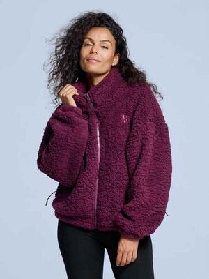 Fluffy jacket - dames - four seasons - teddy - bordeaux