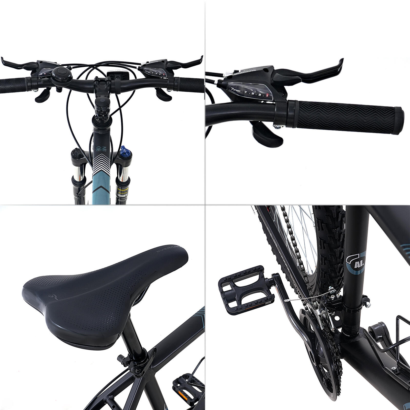 Vélo tout chemin VTT 26 Pouces-21 Vitesses-Suspension Avant- Freins à Disque-EM3 4/7