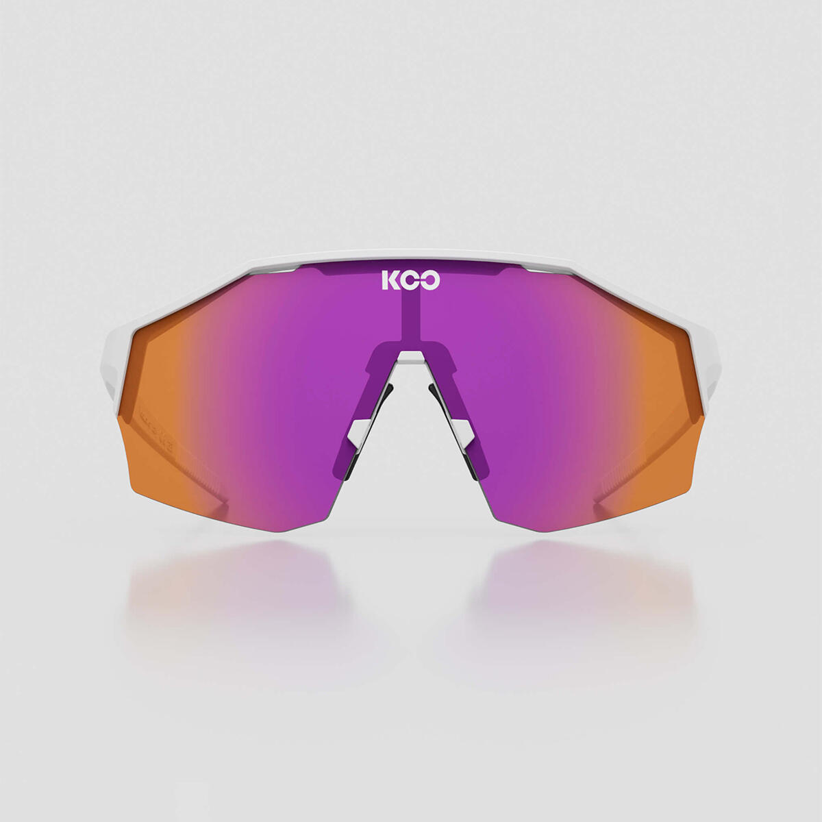 Koo ALIBI Sunglasses - Matt White/Photochromic Fuchsia Lens