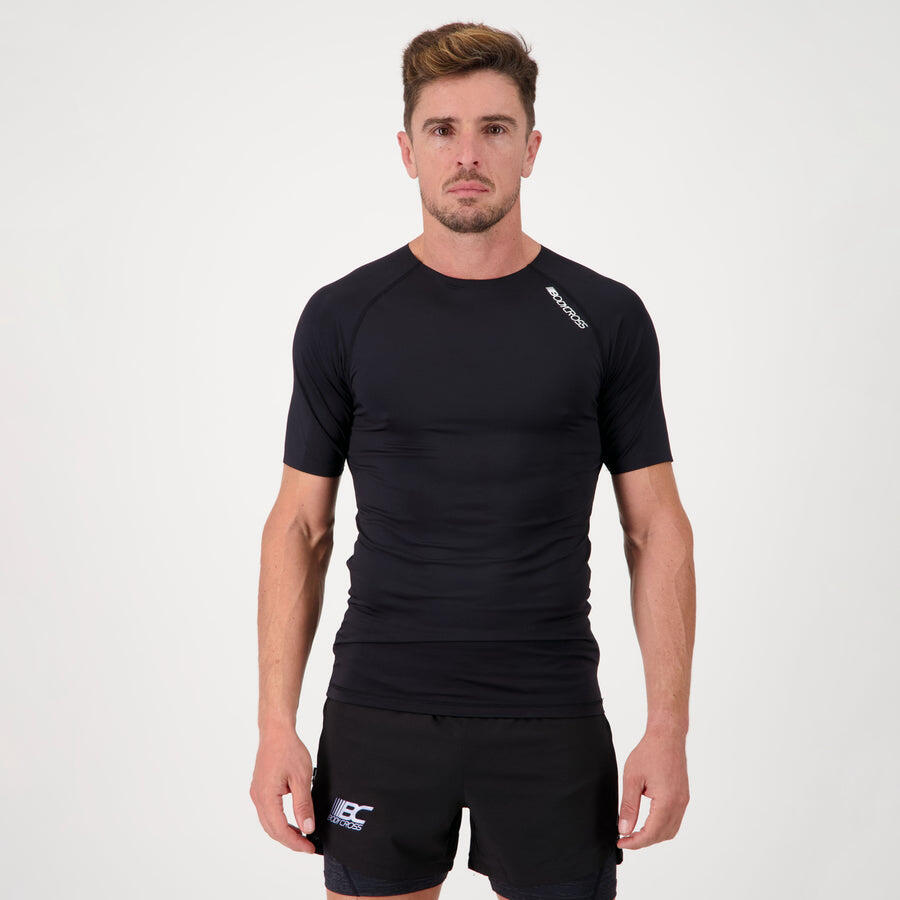 BODYCROSS Men's Running Semi-Compression T-Shirt COMPRESS