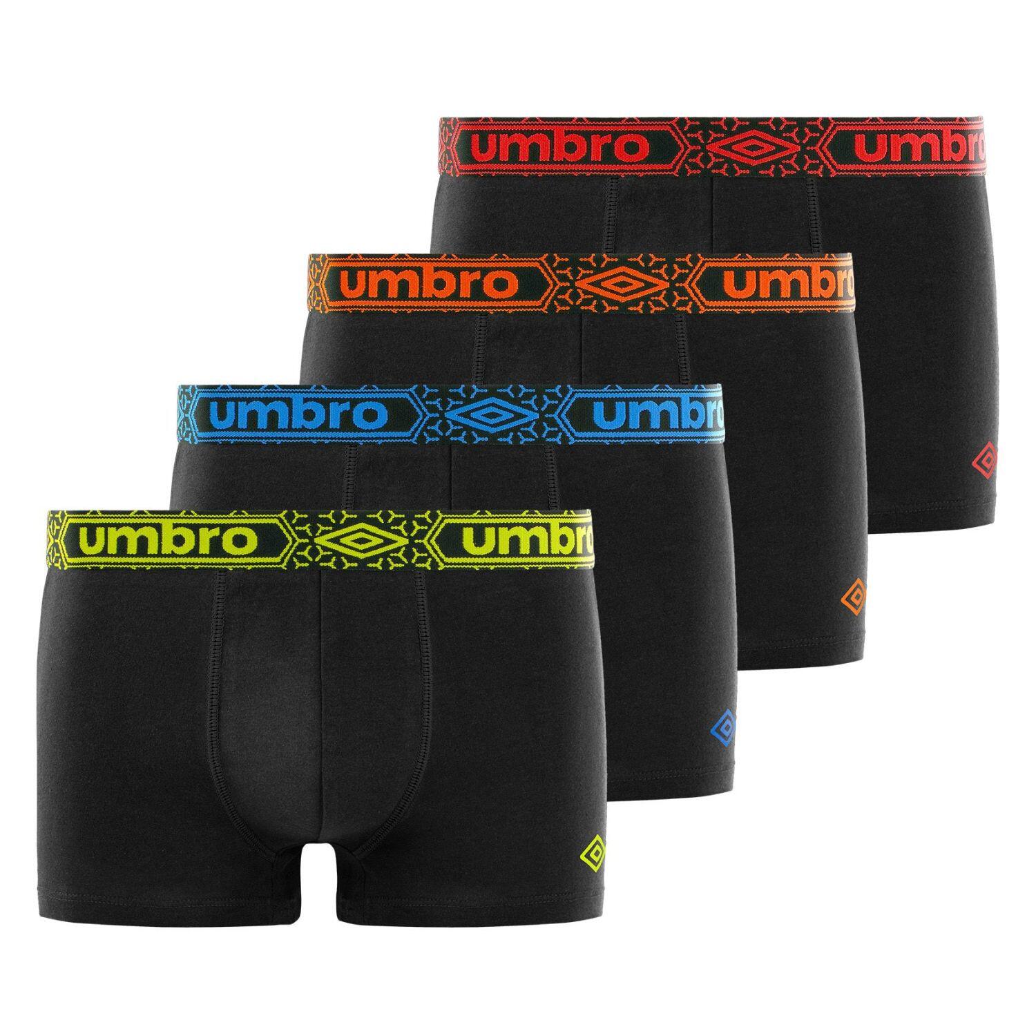 Umbro - Lot De 4 Boxers Coton Homme Uni Ceinture - Caleçon - Noir - 42 M/l - Decathlon