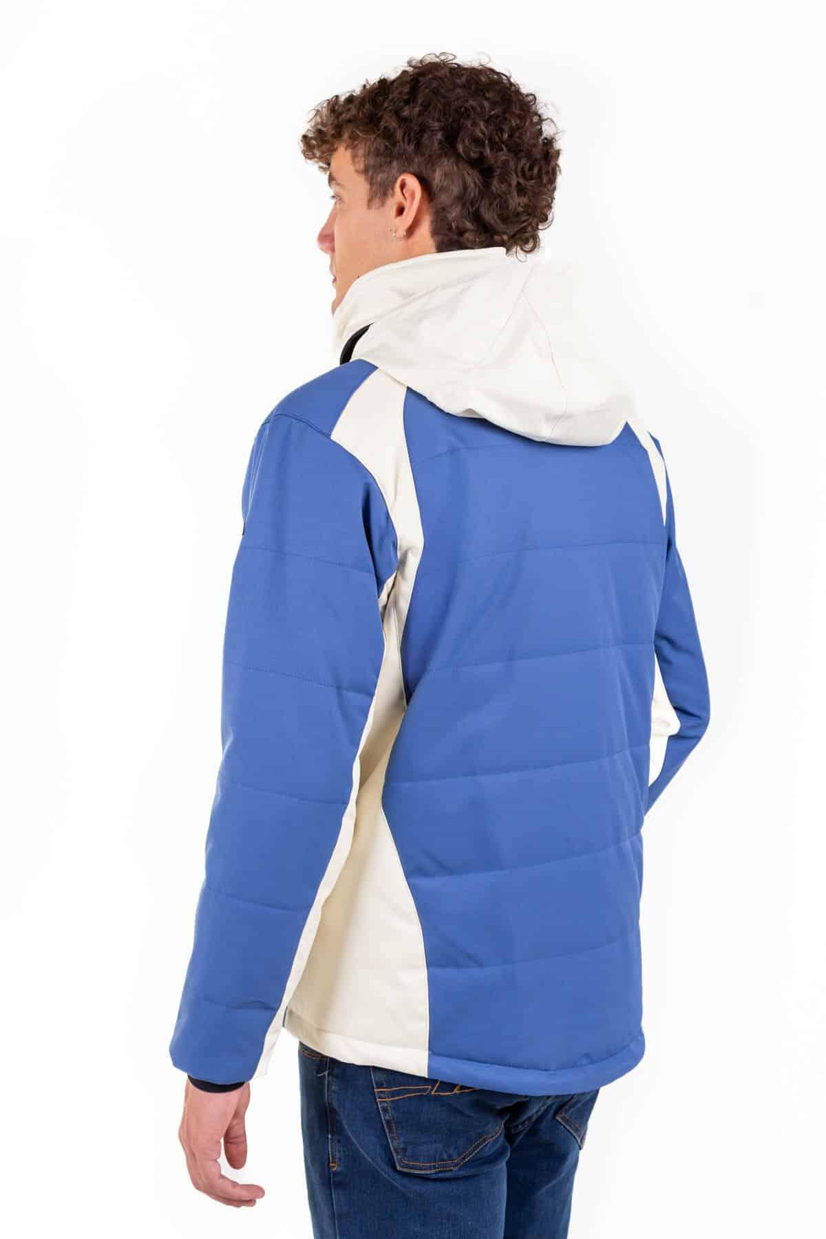 Chaqueta de Montaña Impermeable y Cortaviento Aspen Hombre Azul-Beige 2/5