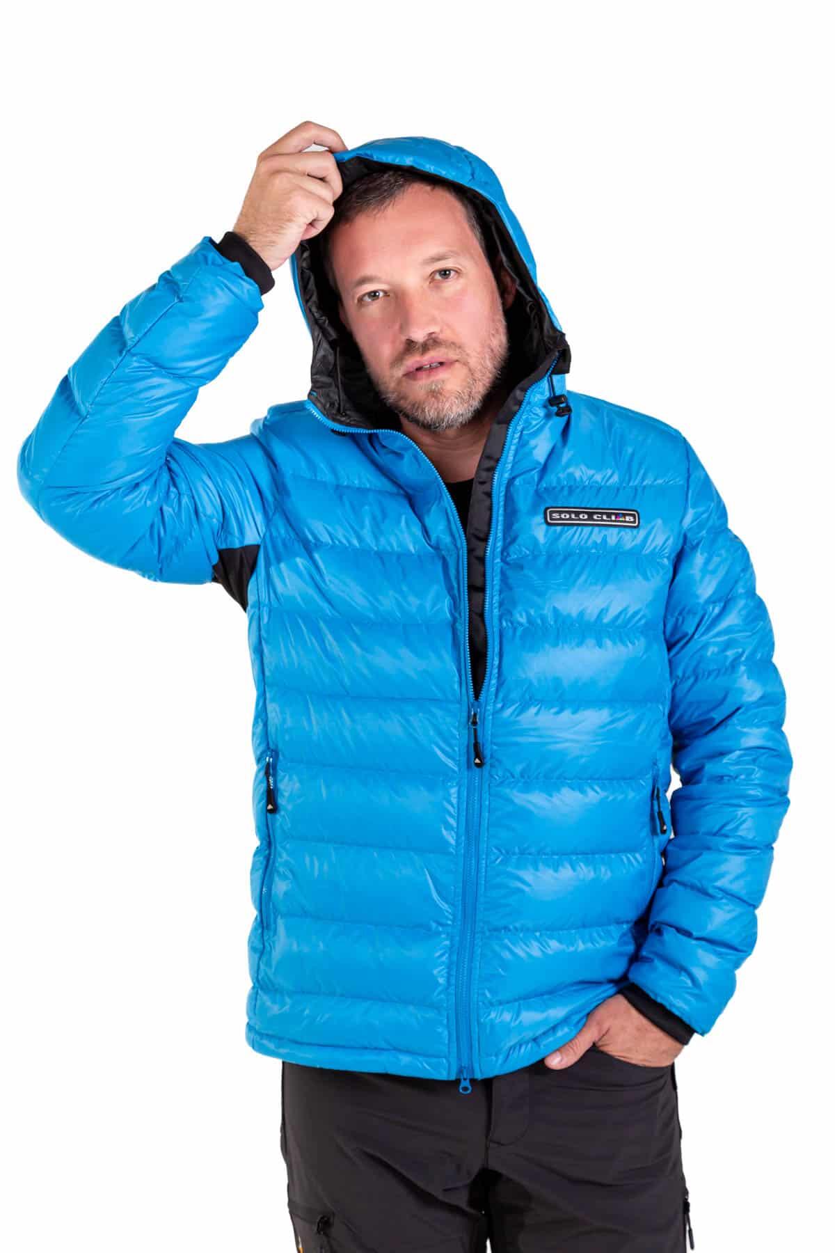 Casaco De Penas Khumbu Lite Trekking Homem Térmica Azul 3/4
