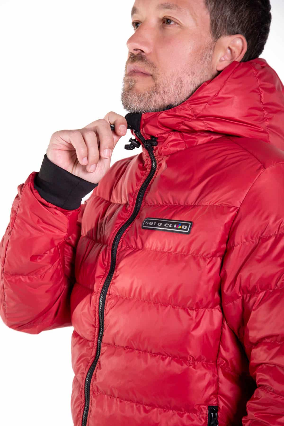 Casaco De Penas Khumbu Lite Trekking Homem Térmica Vermelho 3/4