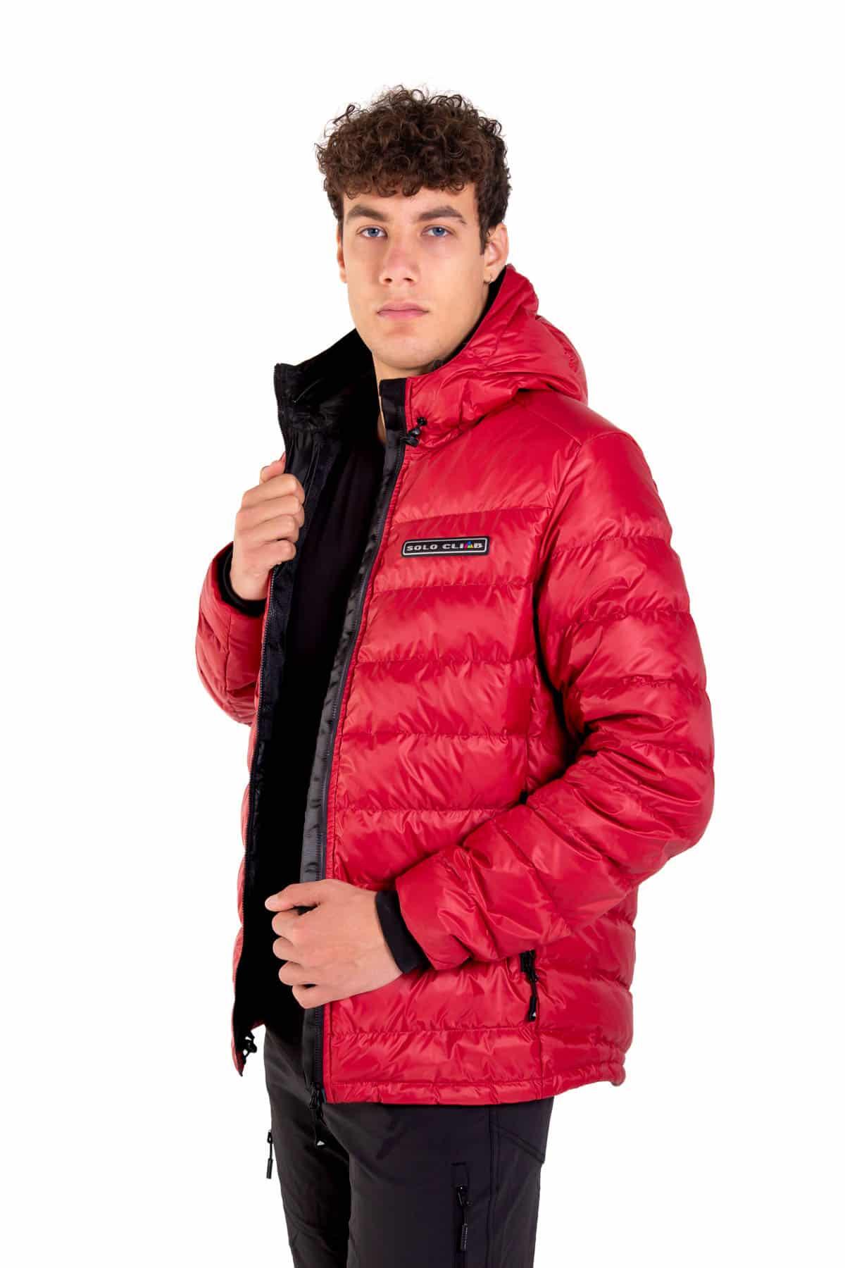 Casaco De Penas Khumbu Lite Trekking Homem Térmica Vermelho 2/4
