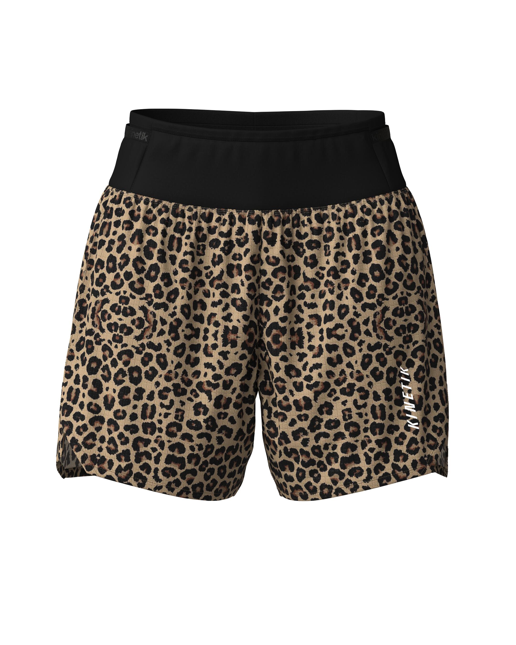 SHORT DE TRAIL RUNNING AEROK 5 LEOPARD 3/7