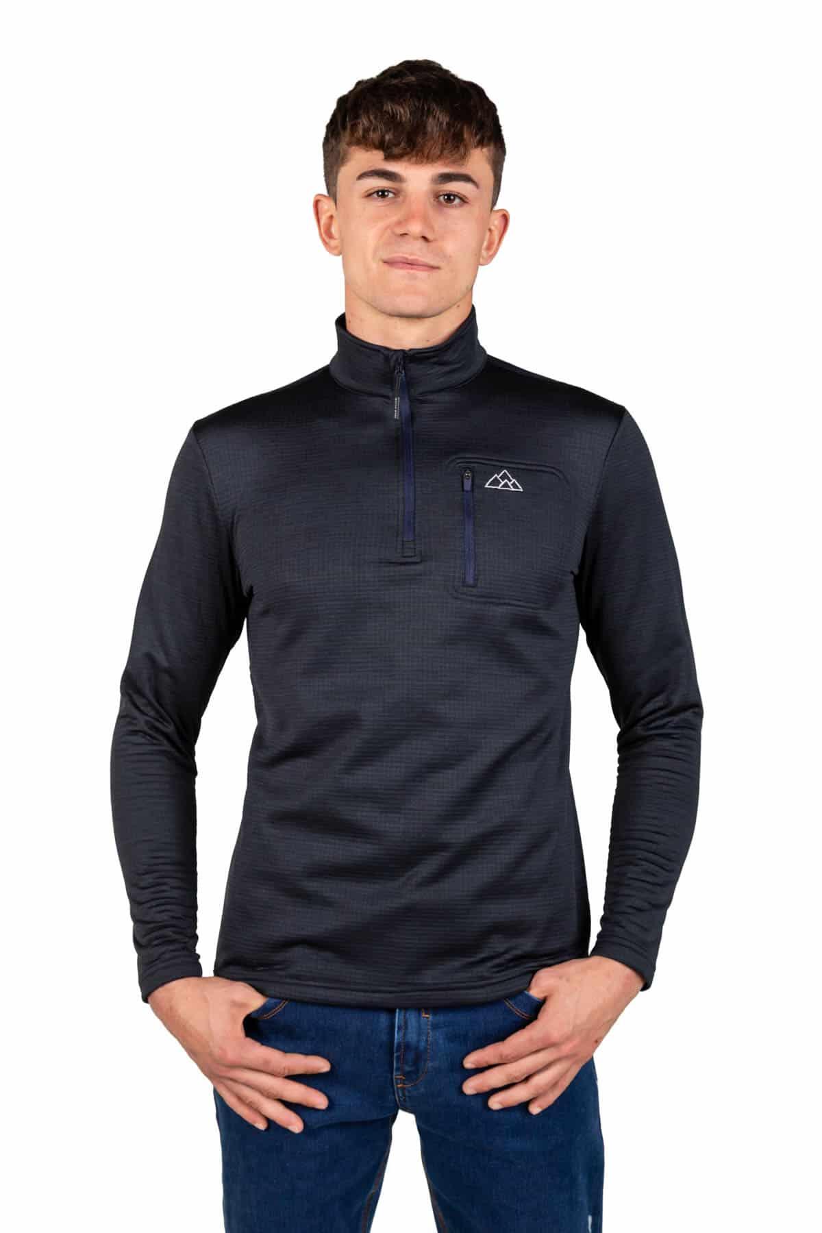 Forro Polar Transpirable de Montaña y Trekking Raptor Black Hombre Marino 4/4