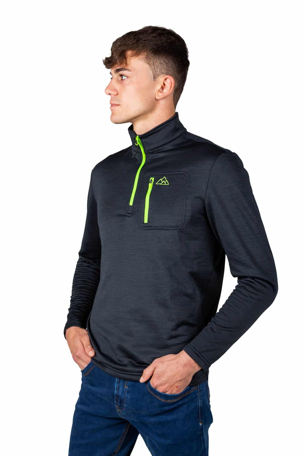 Forro Polar Transpirable de Montaña y Trekking Raptor Black Hombre Verde 4/4