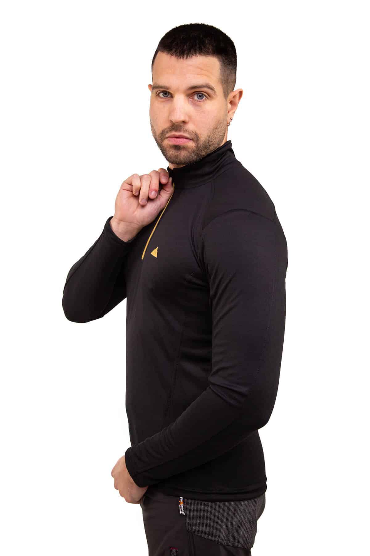 Camiseta Técnica Escalada y Trekking Transpirable Calanques Hombre Negro 3/3