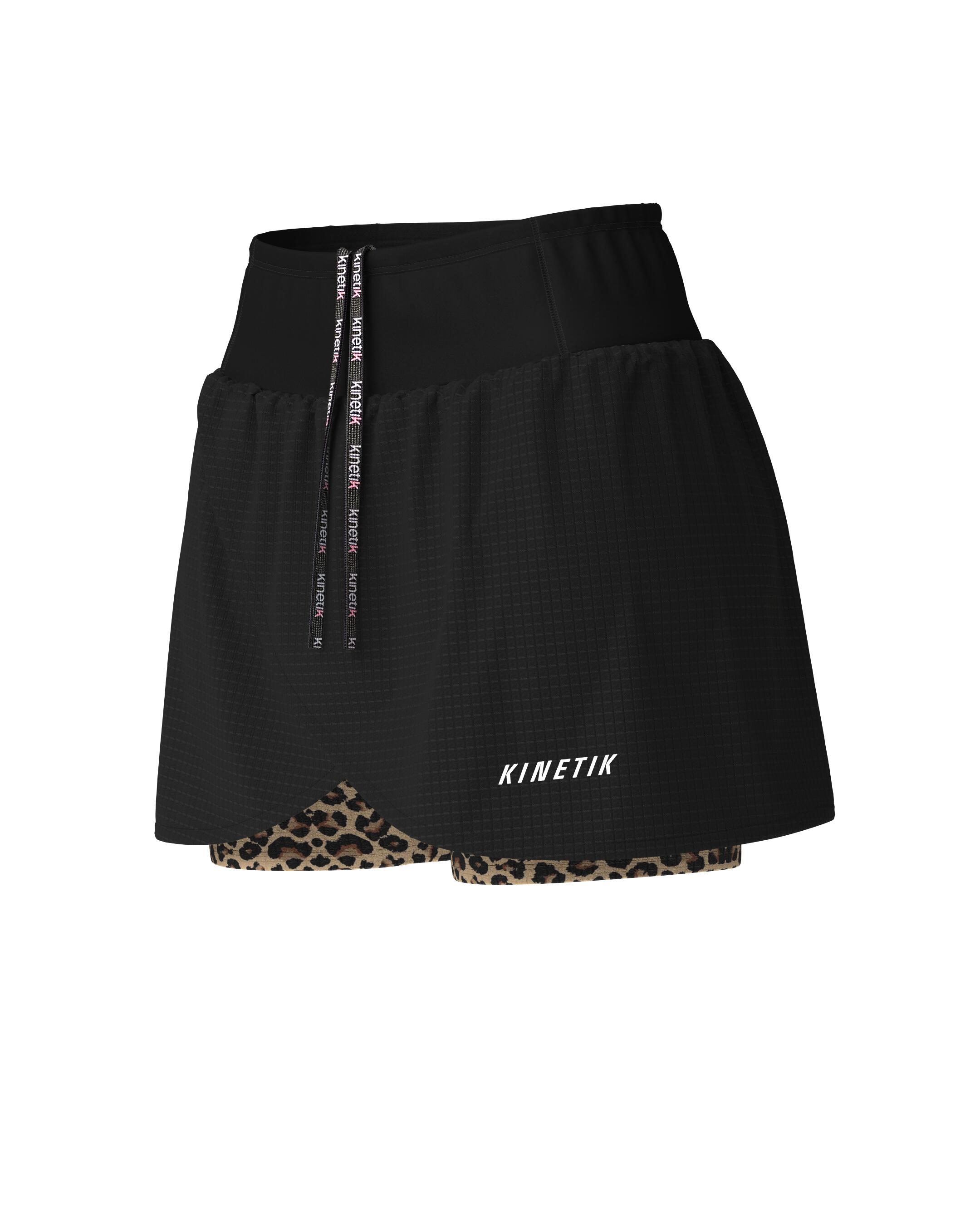 SHORT JUPE DE TRAIL RUNNING AEROK SKIRT LEOPARD