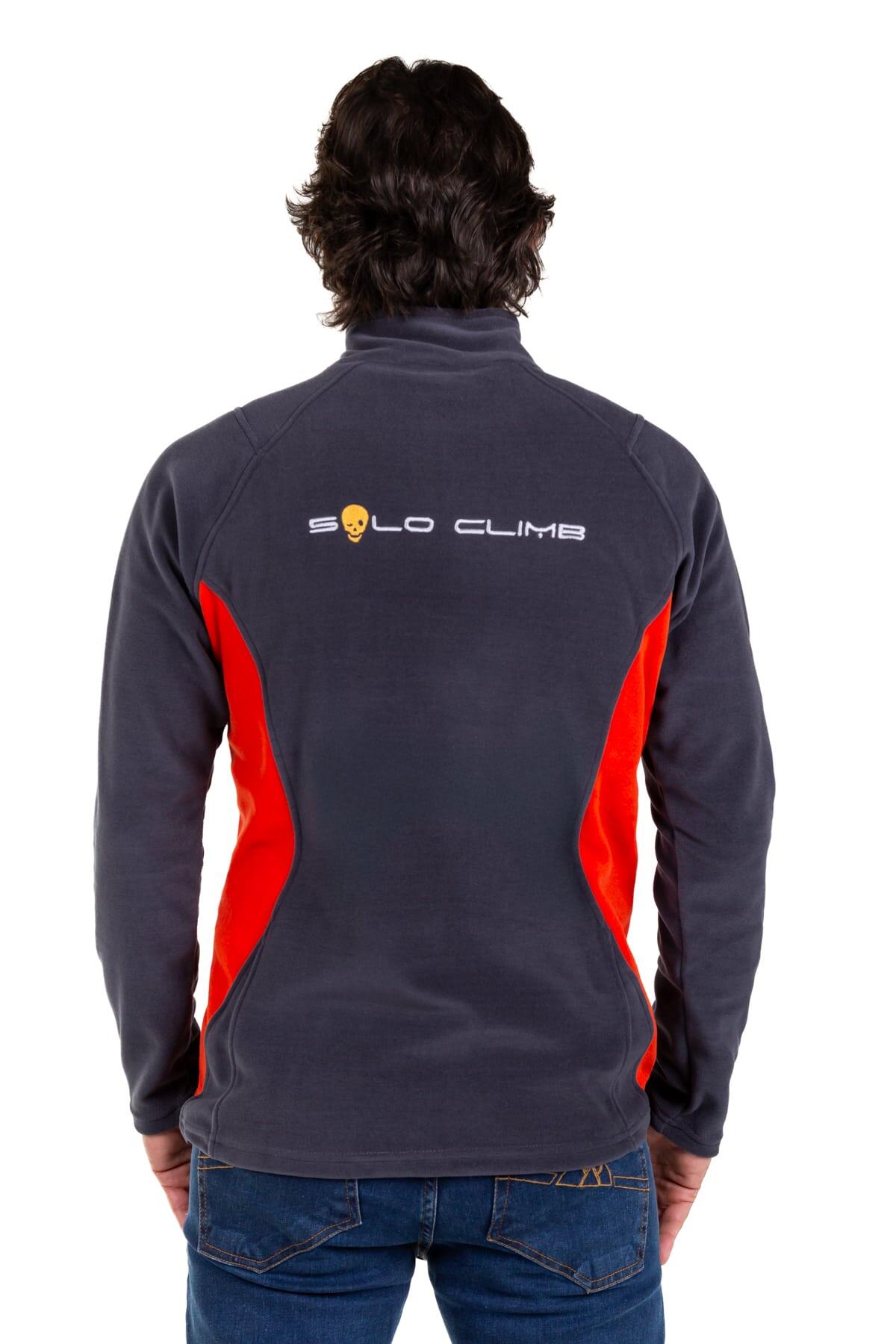 Forro Polar Elástico de Montaña y Trekking Dune Hombre Gris-Naranja 4/6