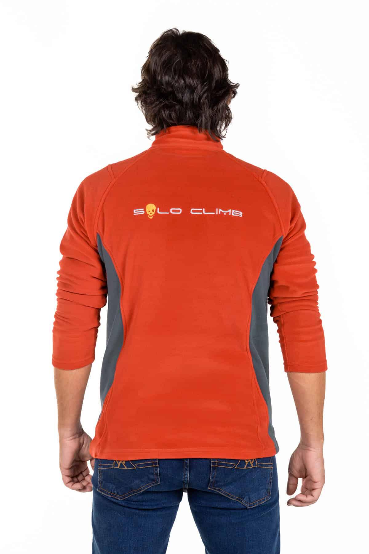 Forro Polar Elástico de Montaña y Trekking Dune Hombre Naranja-Gris 4/6