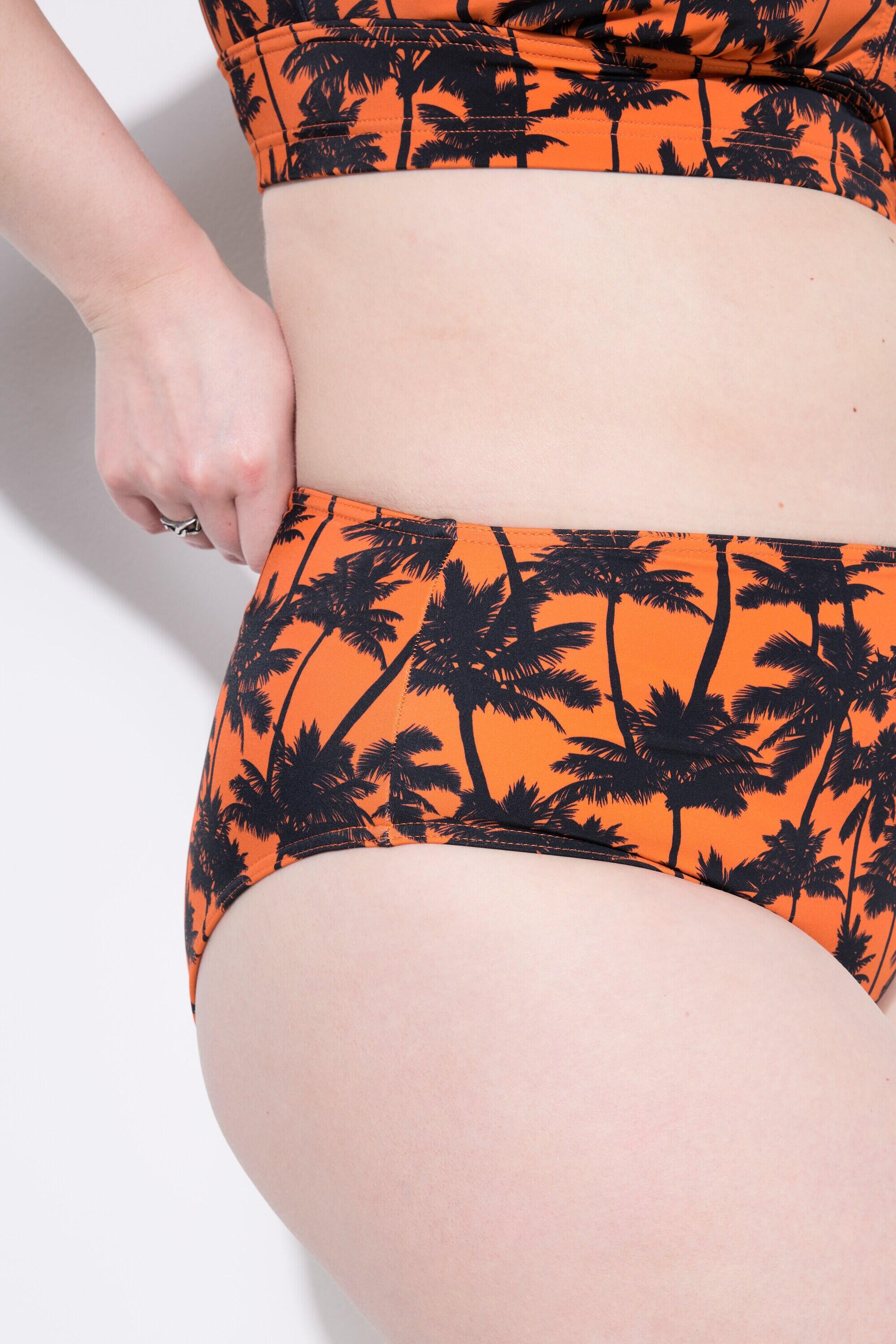 Femme Bas de bikini taille haute imprimé palmiers 3/4