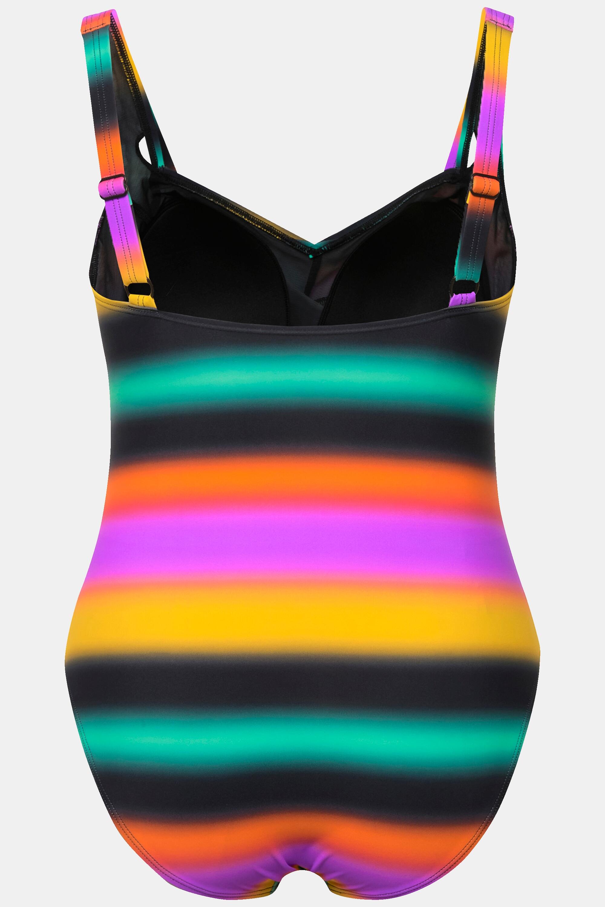 Femme Maillot de bain bonnets souples. Dégradé de couleurs drapé 6/6