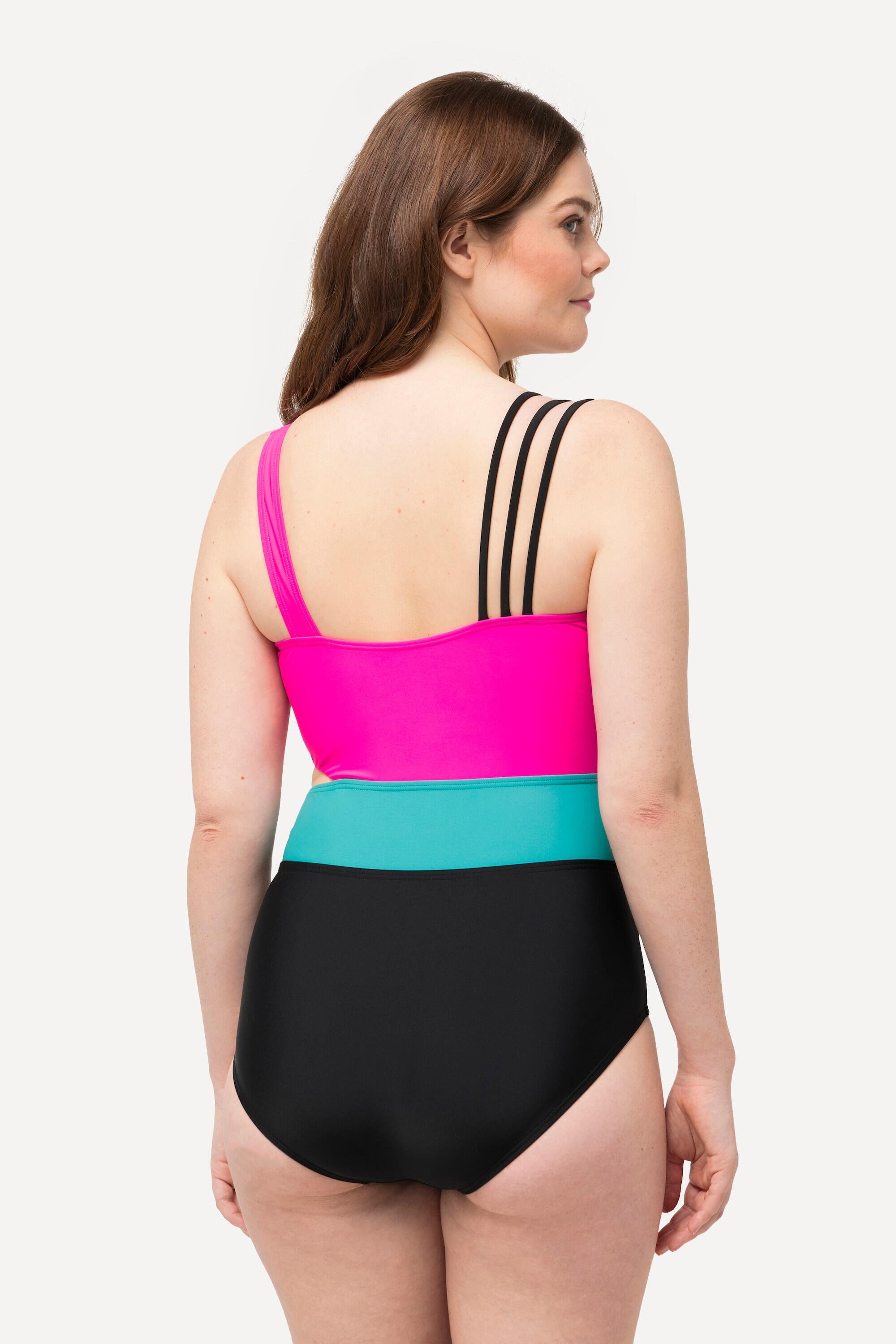 Femme Maillot de bain color block. Bonnets souples 2/6