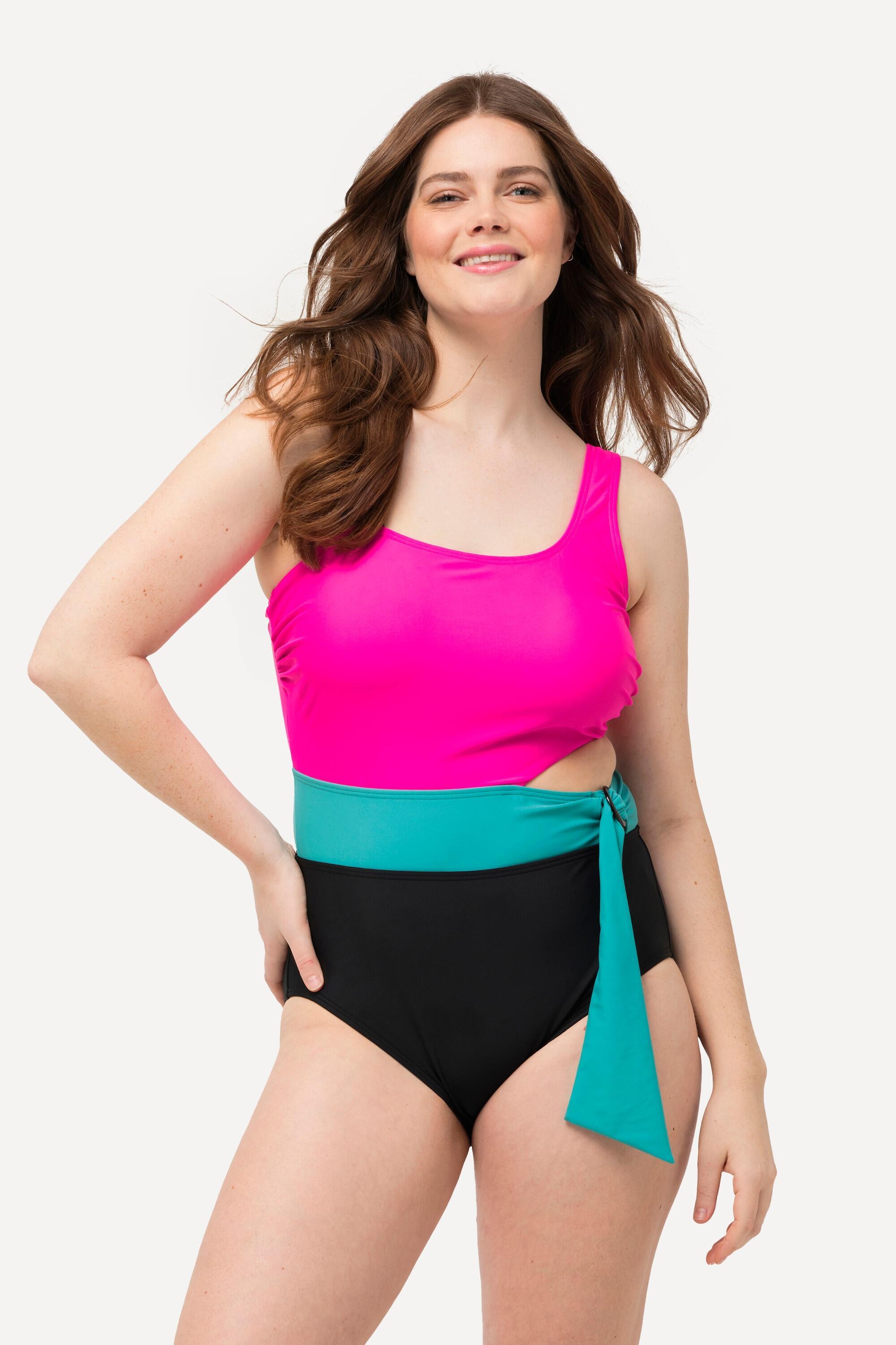 Femme Maillot de bain color block. Bonnets souples 4/6
