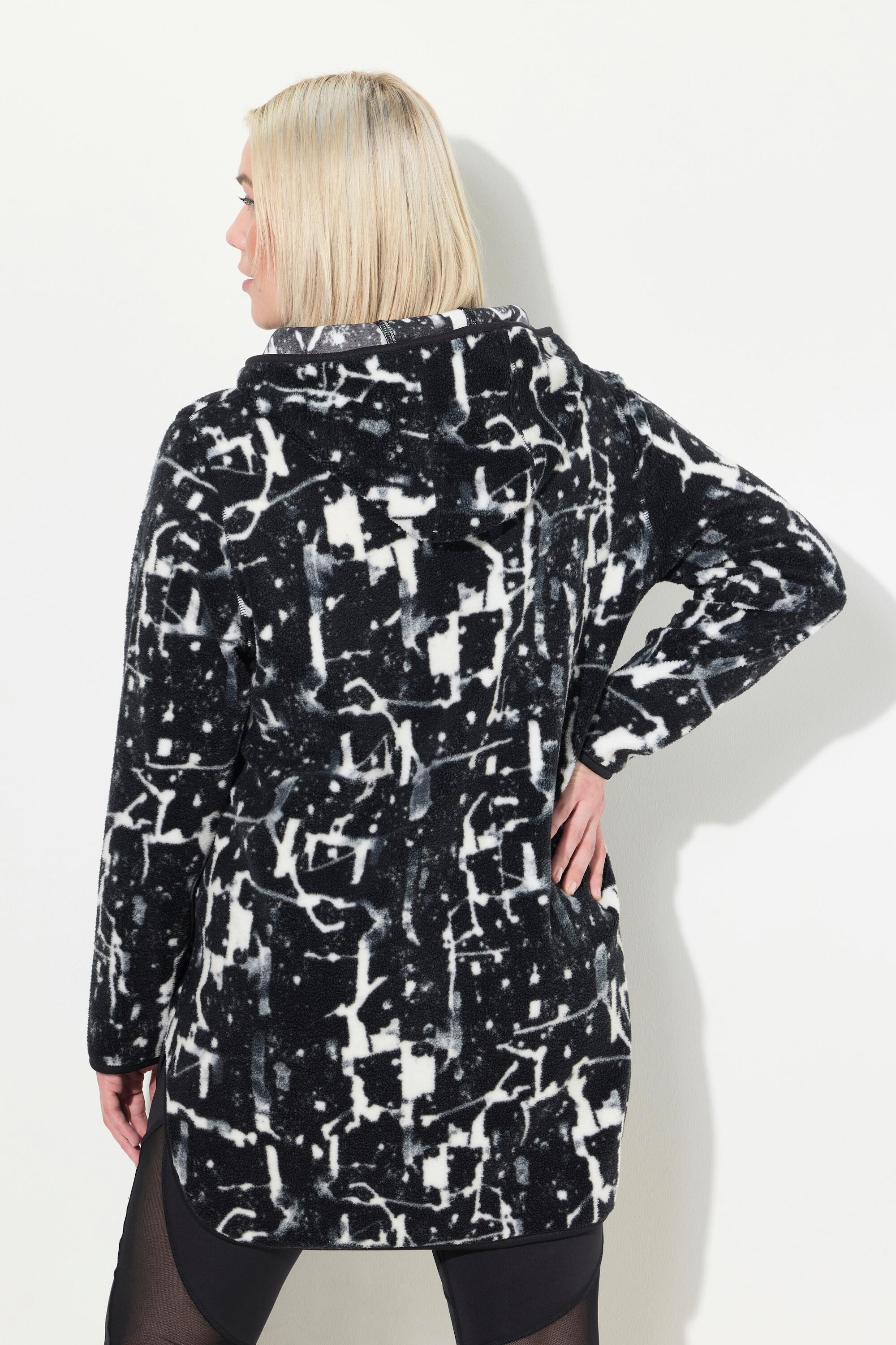 Femme Pull long à capuche et manches longues en polaire bouclée 2/7