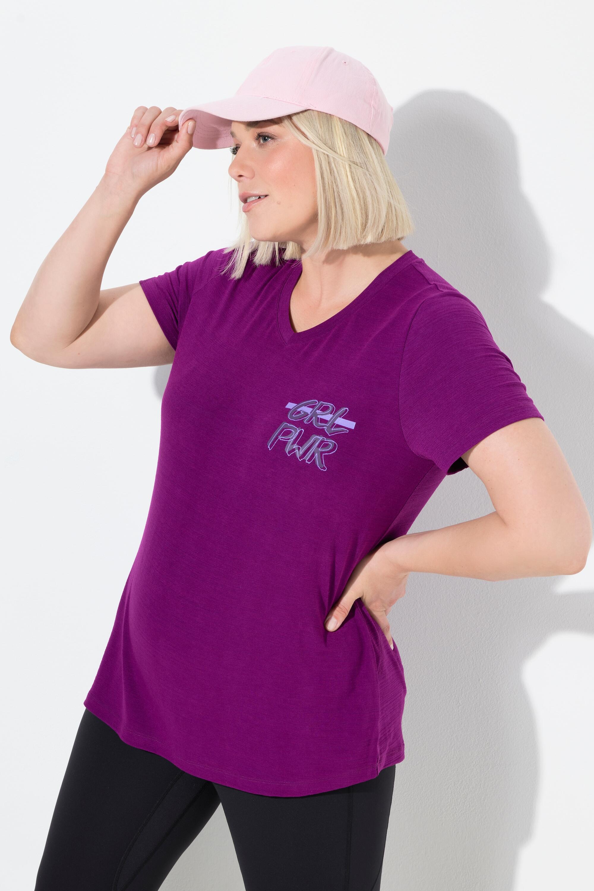 Femme T-shirt technique manches courtes et décolleté en V découpes dans le dos 5/6