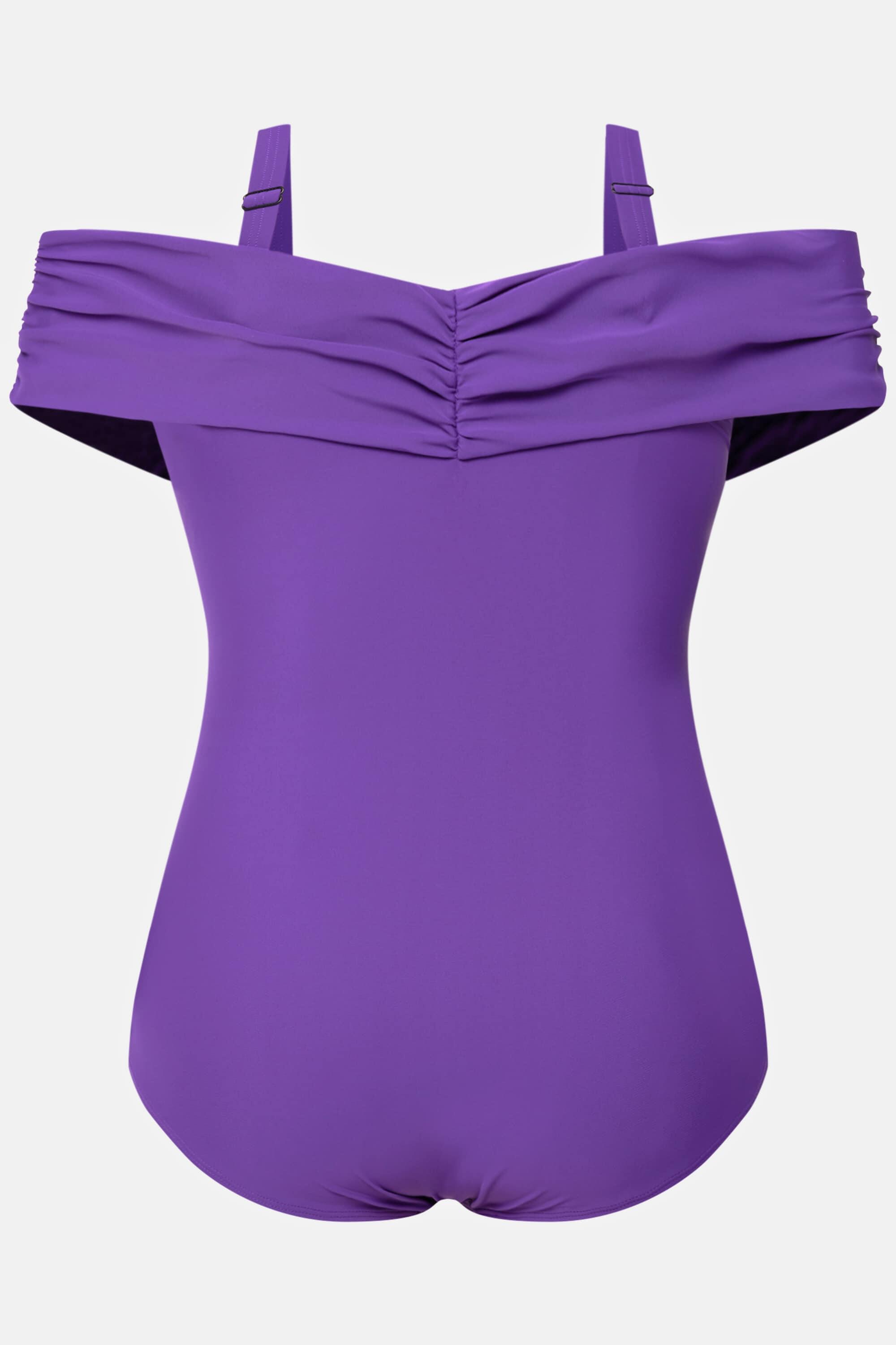 Femme Maillot de bain à bonnets souples. Décolleté Carmen avec 6/6