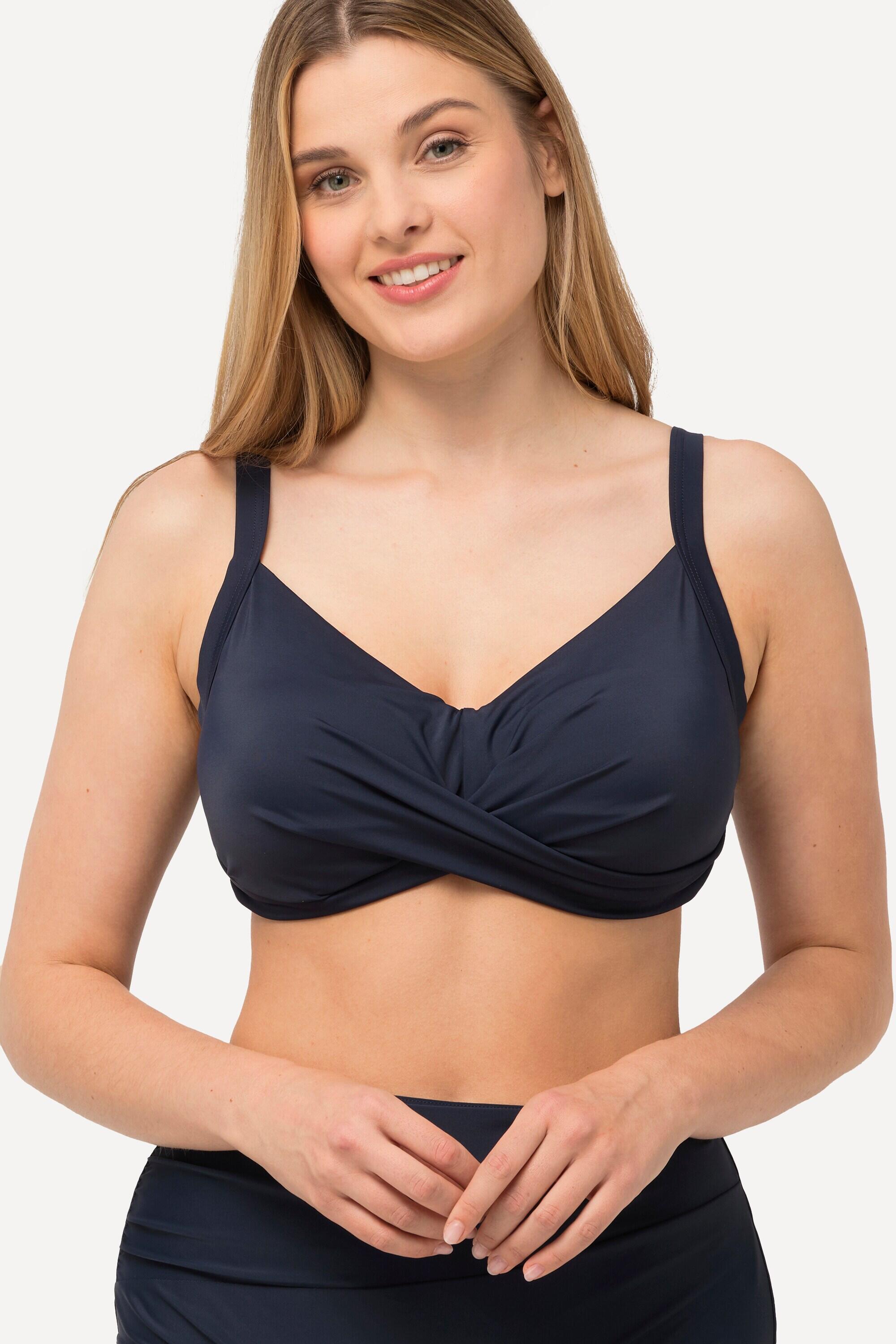 Damen Bikini-Top Drapierung Softcups Träger verstellbar 9/11