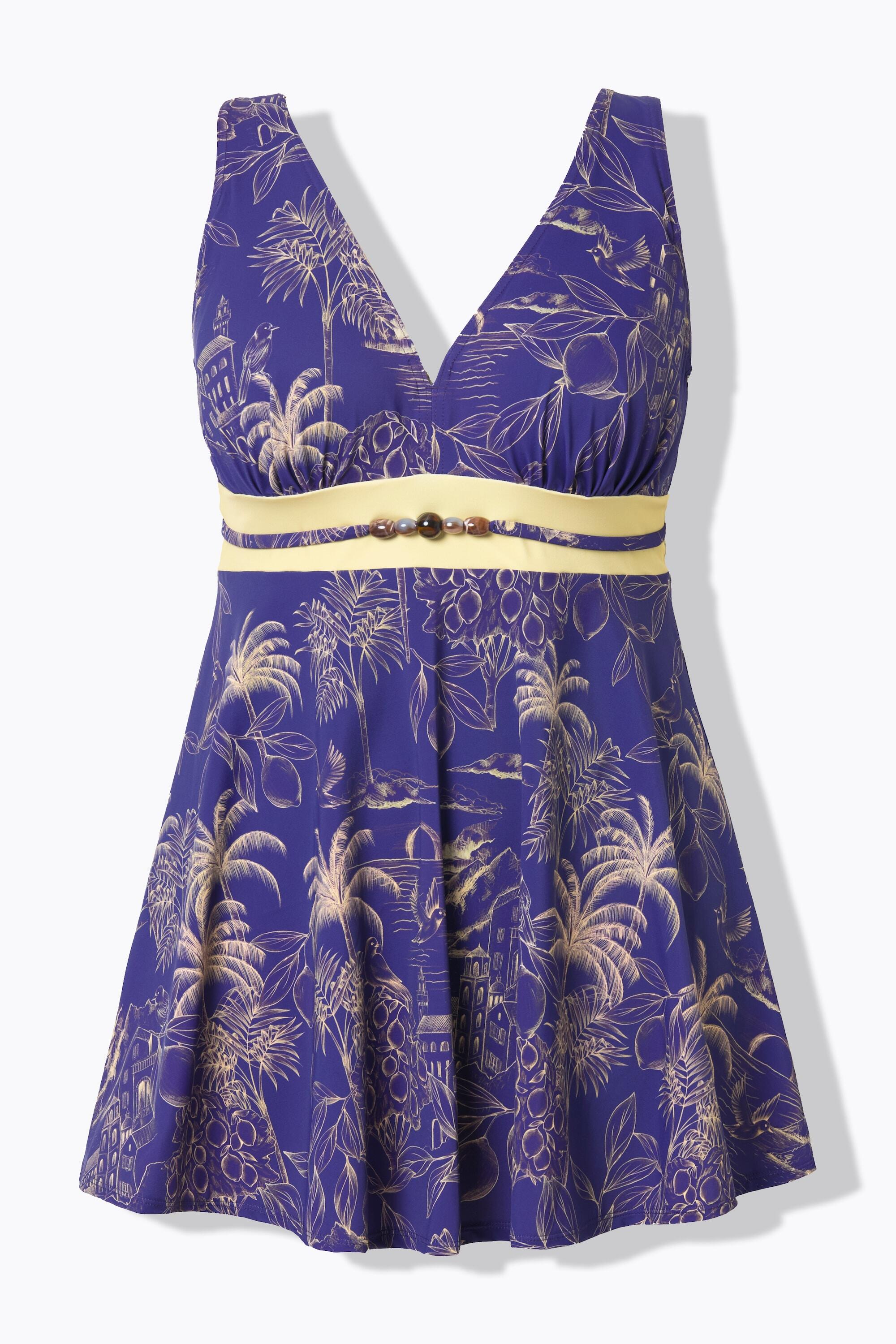 Femme Robe de bain motif palmiers matière recyclée Powermesh 6/7
