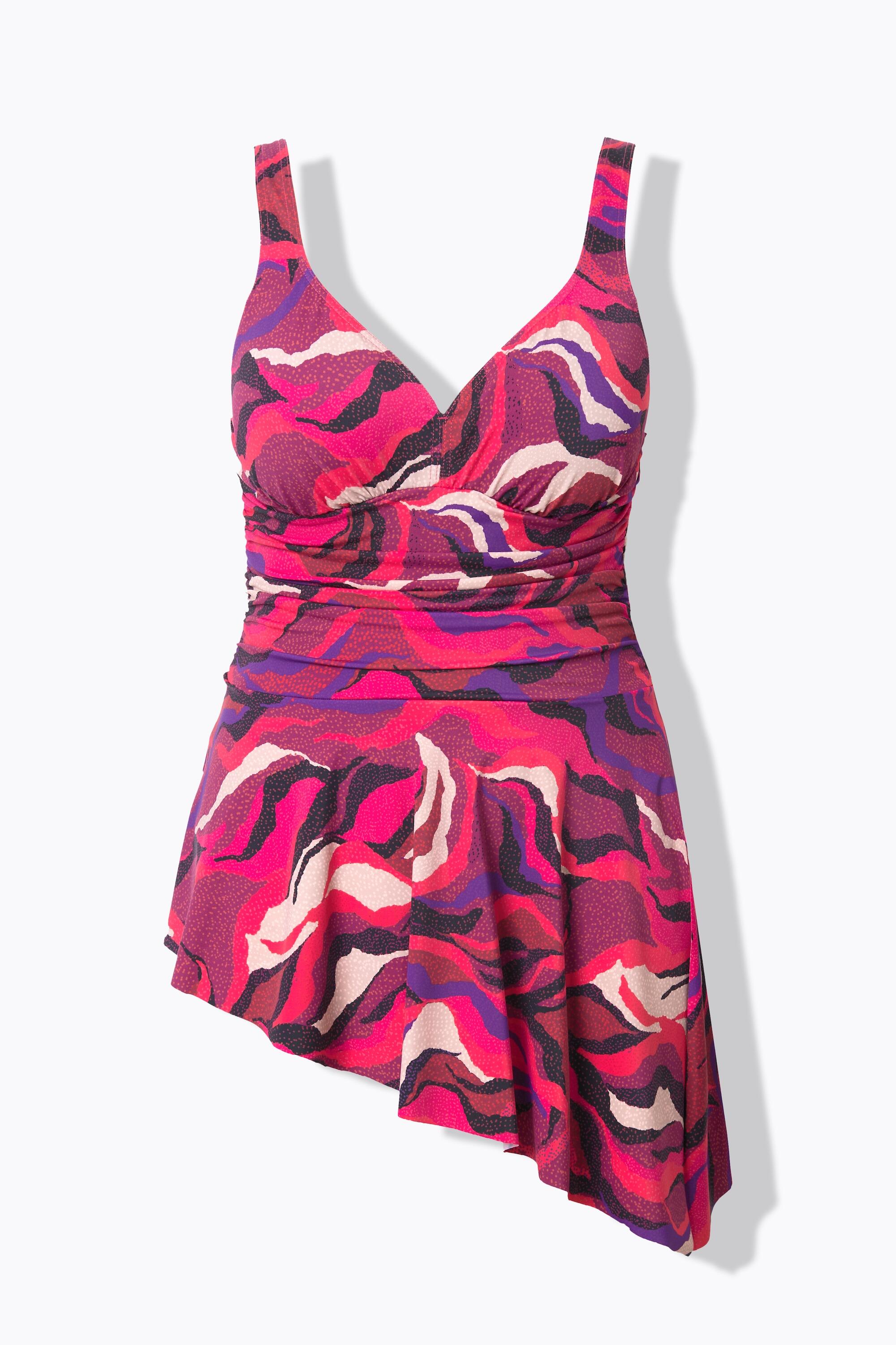 Femme Robe de bain imprimé vagues bonnets souples finition en pointe 6/7