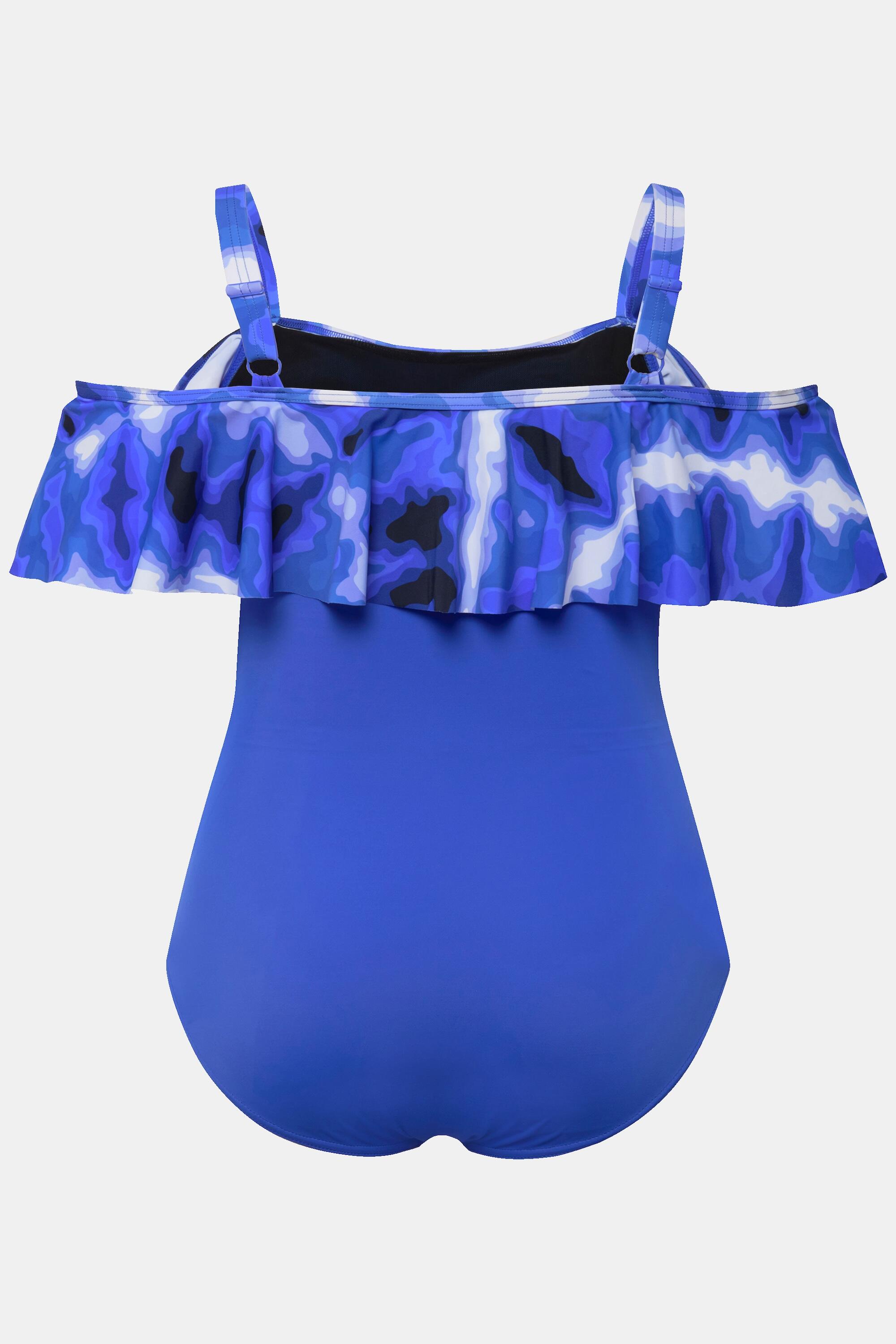 Femme Maillot de bain avec bonnets souples volant et imprimé Batik 6/6