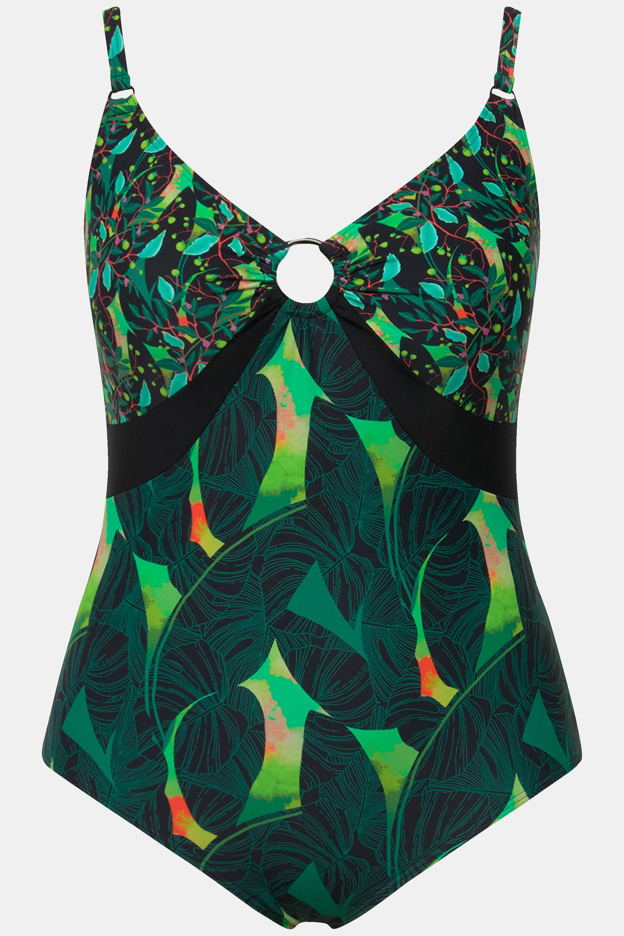 Femme Maillot de bain à bonnets souples. Mélange d'imprimés 5/6