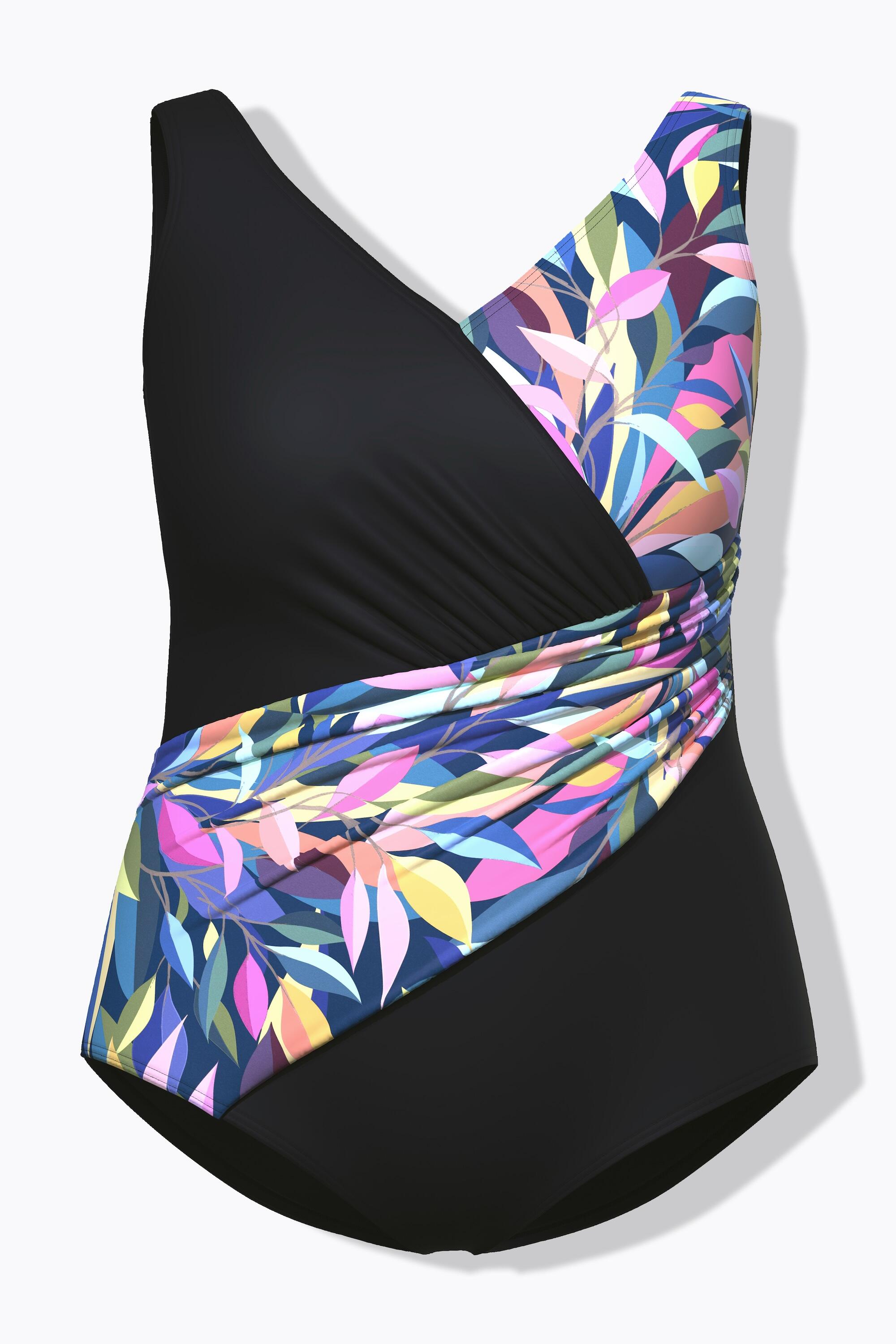 Femme Maillot de bain à bonnets souples effet drapé et motif feuilles 6/7