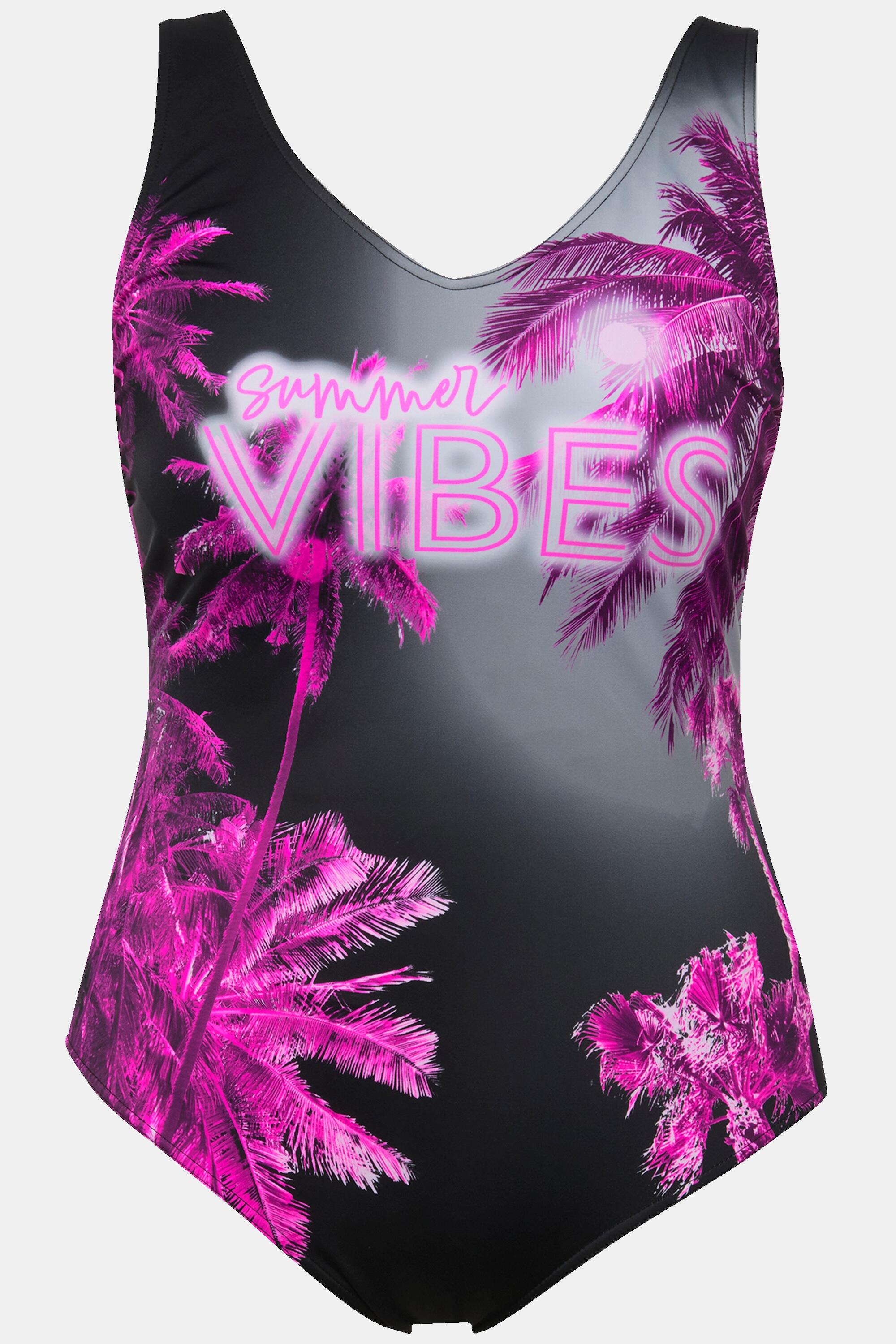 Femme Maillot de bain imprimé Summer Vibes sans bonnets souples fronces 5/6