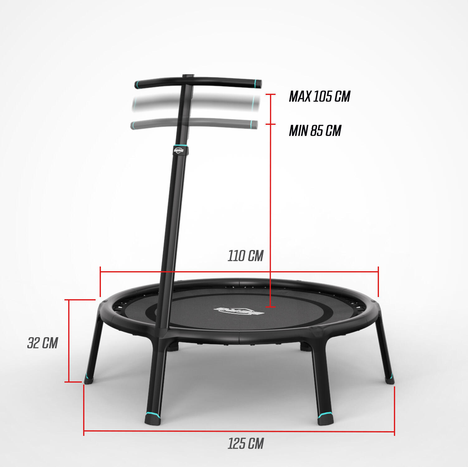Fitness trampolína s držadlem pro skákací cvičení 110 BERG 7/7