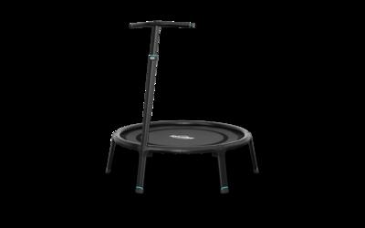 Fitnesstrampoline met handlebar voor springoefeningen 110 cm rond zwart