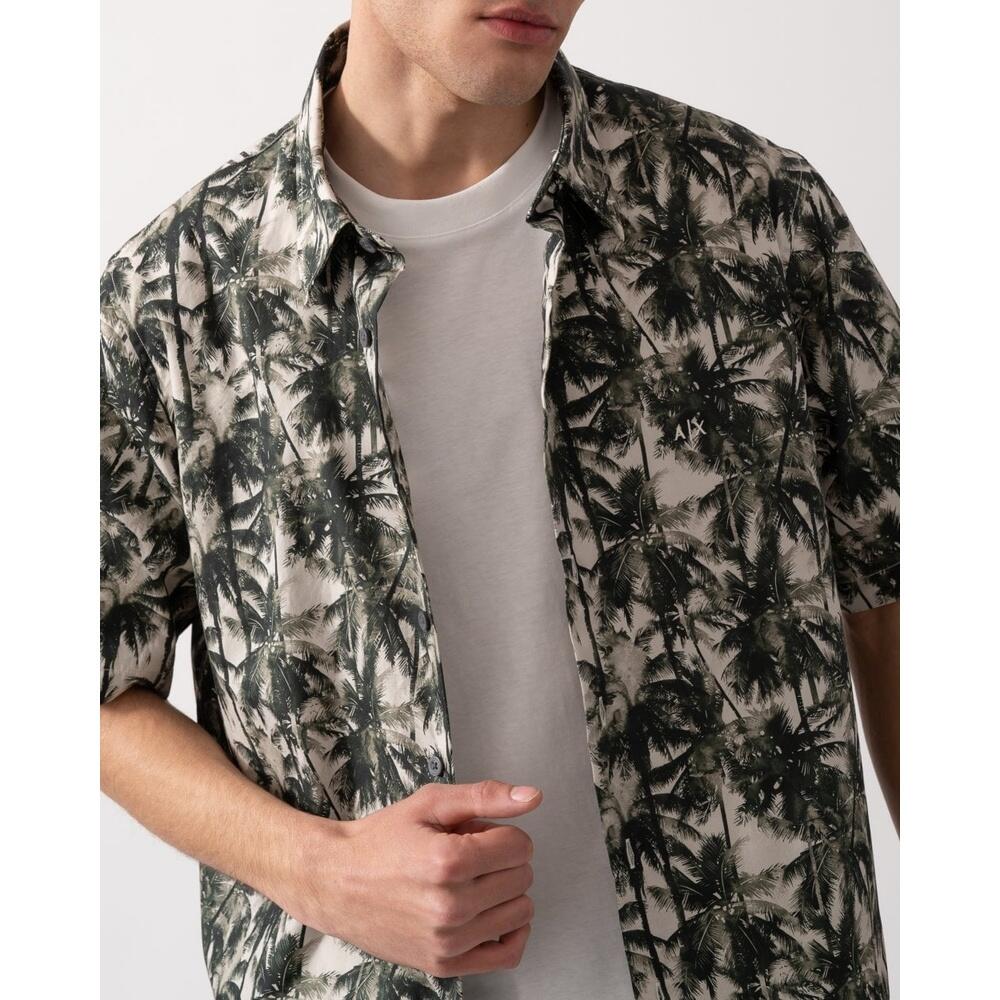 Camicia Uomo   Camicia beige/verde XM001240-F0039 3/4