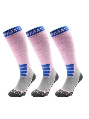 Poederbaas skisokken dames merinowol pro 3-pack powder rose