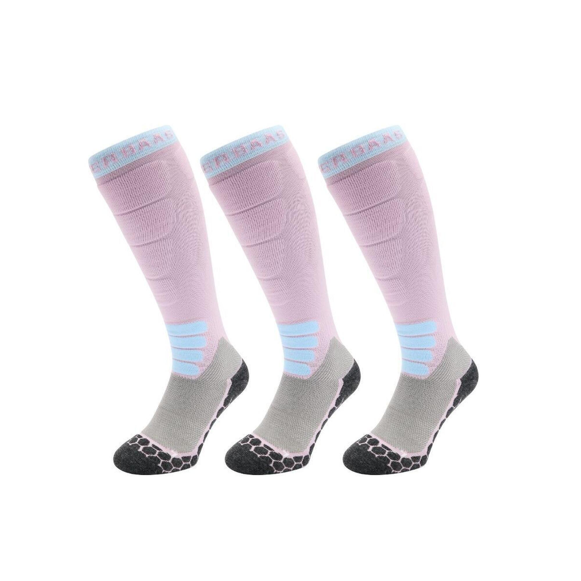 Poederbaas - Lot De 3 Paires De Chaussettes De Ski Poederbaas En Laine Mérinos Pro Pour Femme - Chaussettes - Violet - Decathlon