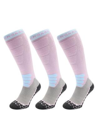 Lot de 3 paires de chaussettes de ski Poederbaas en laine mérinos Pro pour femme