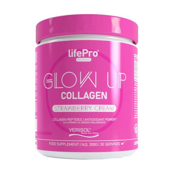 LIFE PRO NUTRITION Glow Up Collageen - 300g Crème en Aardbei LifePRO