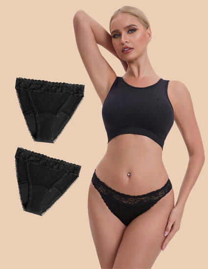 2 slip brasiliani mestruali in bambù Weekly