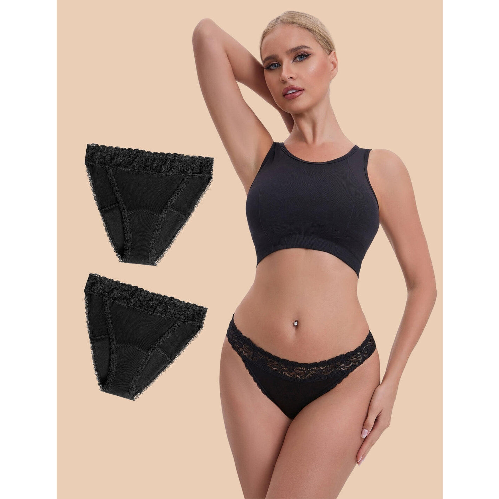 Anaissa - 2 Culottes Menstruelles Brésiliennes En Bambou Weekly - Culotte - Noir - Decathlon