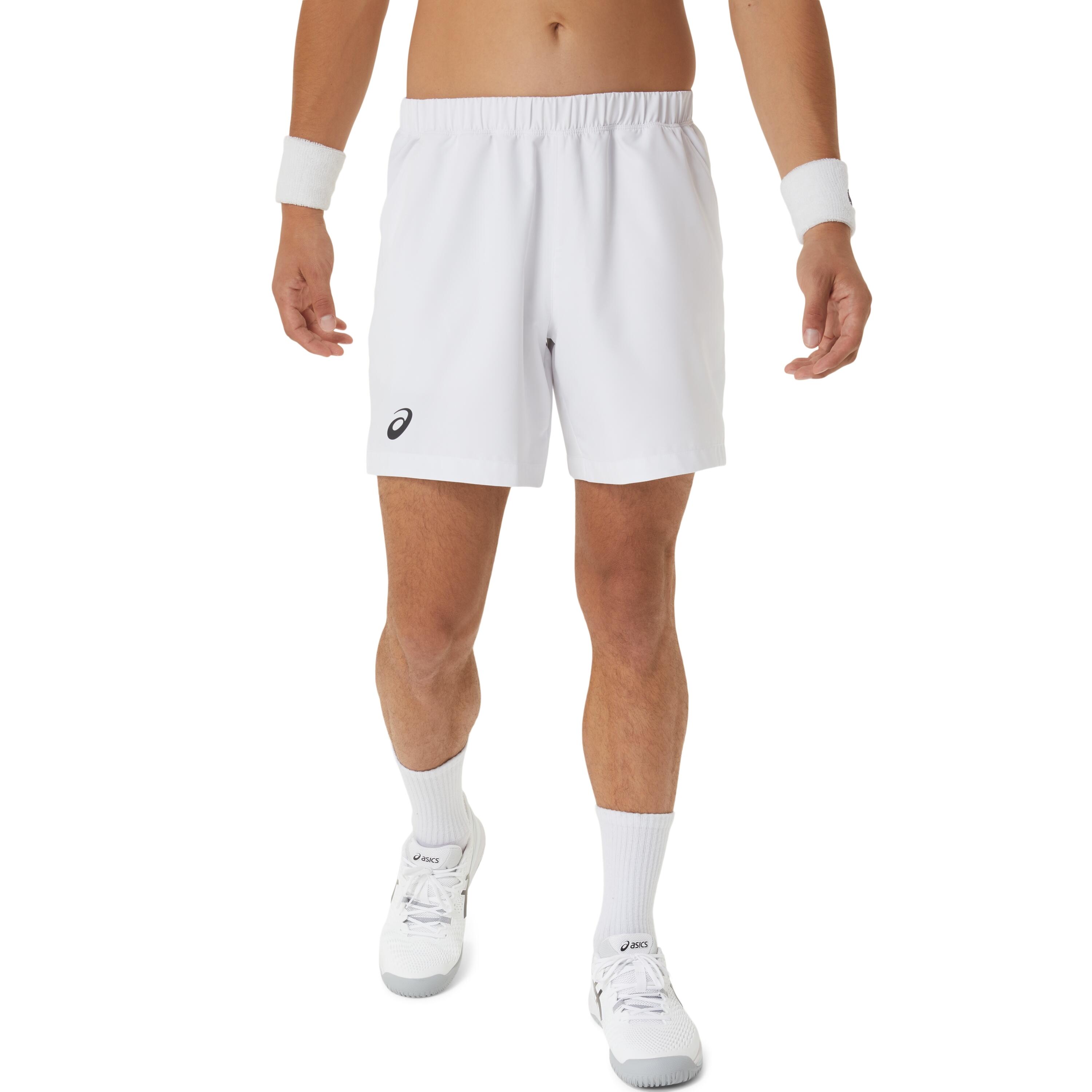 ASICS Short Court 7in Men white, 7" lightweight stretch, pockets for 3 balls