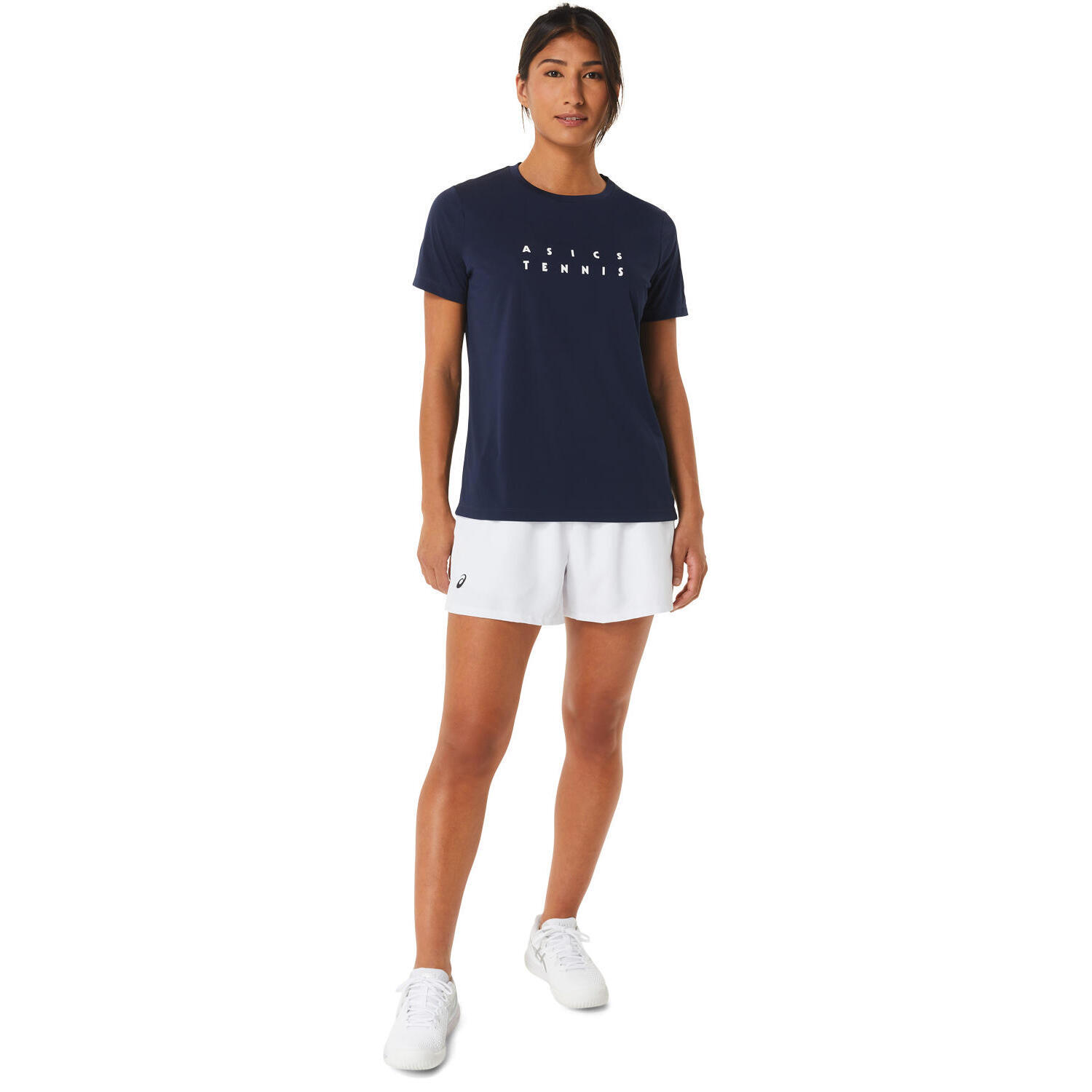 ASICS Court Graphic Short T-shirt Blue - Size 48/XL, short sleeves, recycled