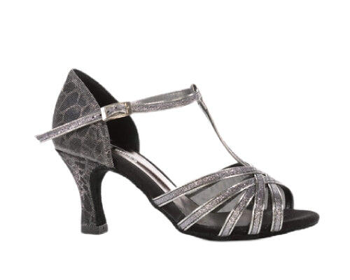 DANCING QUEENS Dancing Queens Dance Shoes 705 Silver/Black Heel 7 cm