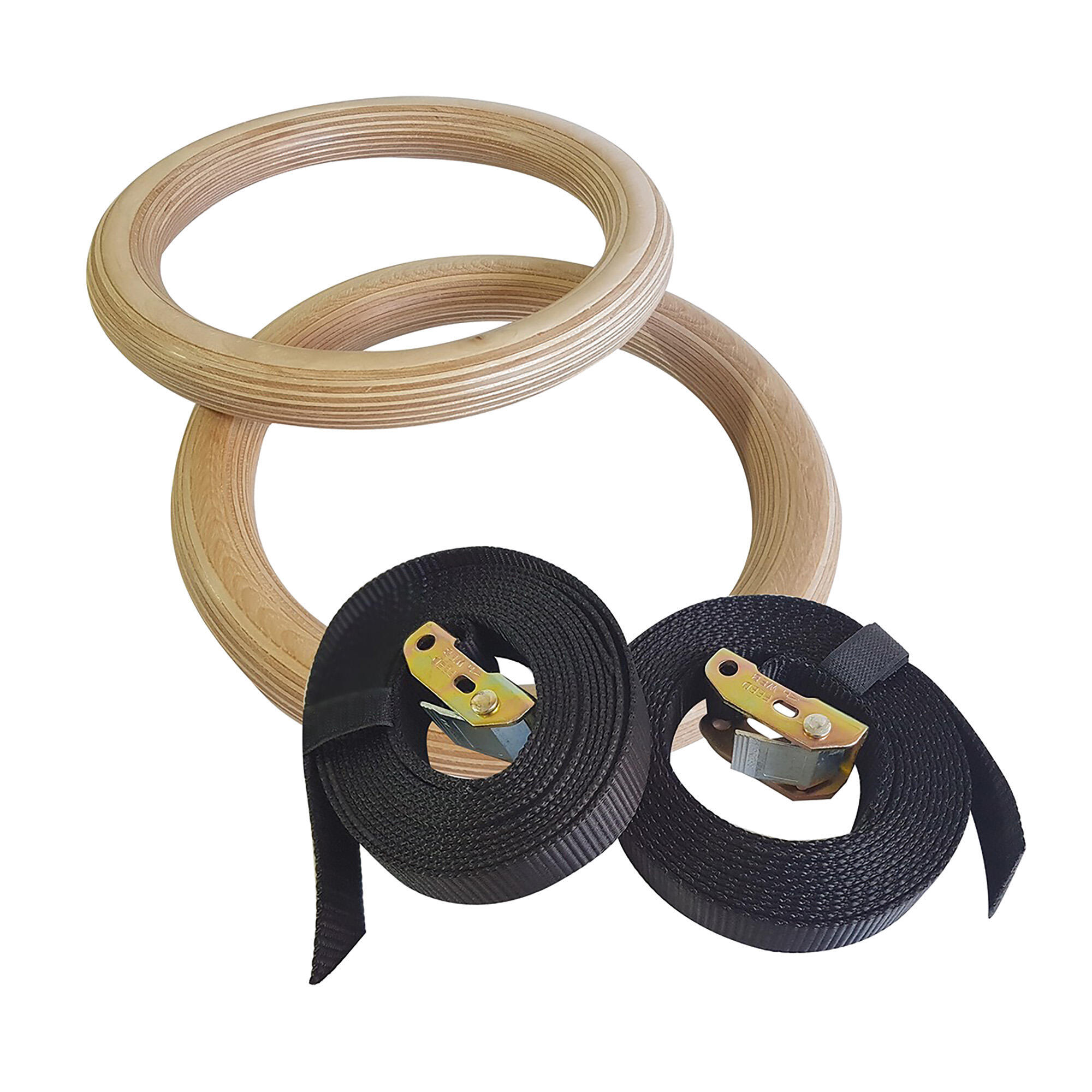 Kółka gimnastyczne z pasami Sveltus Wooden Gym Ring 5/5