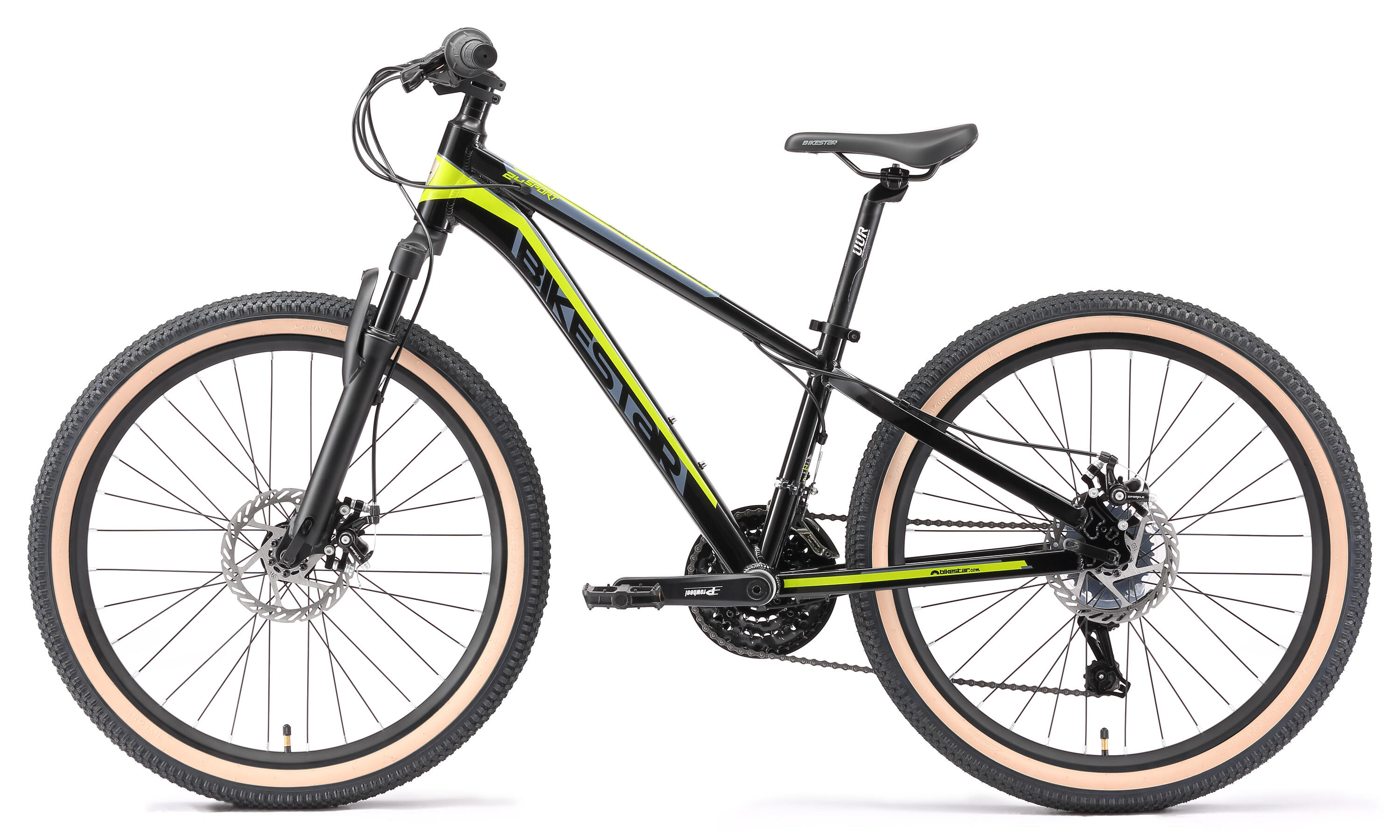 MTB 24" aluminium, kinderfiets 9 jaar, 21 versnellingen, schijfremmen 3/7