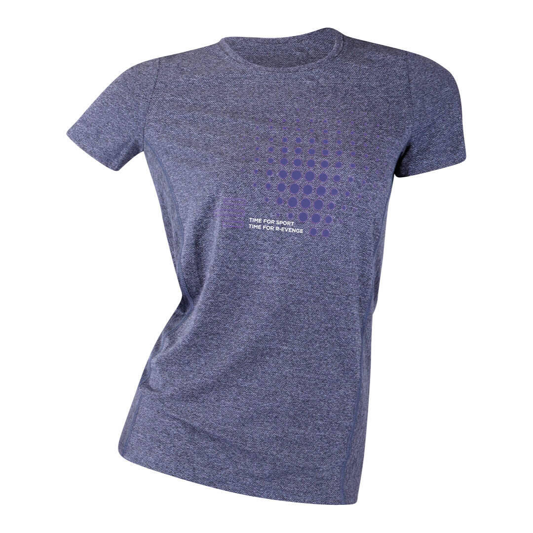 R-EVENGE Dámské technické tričko s krátkým rukávem s recyklovaným vláknem modrá melanž