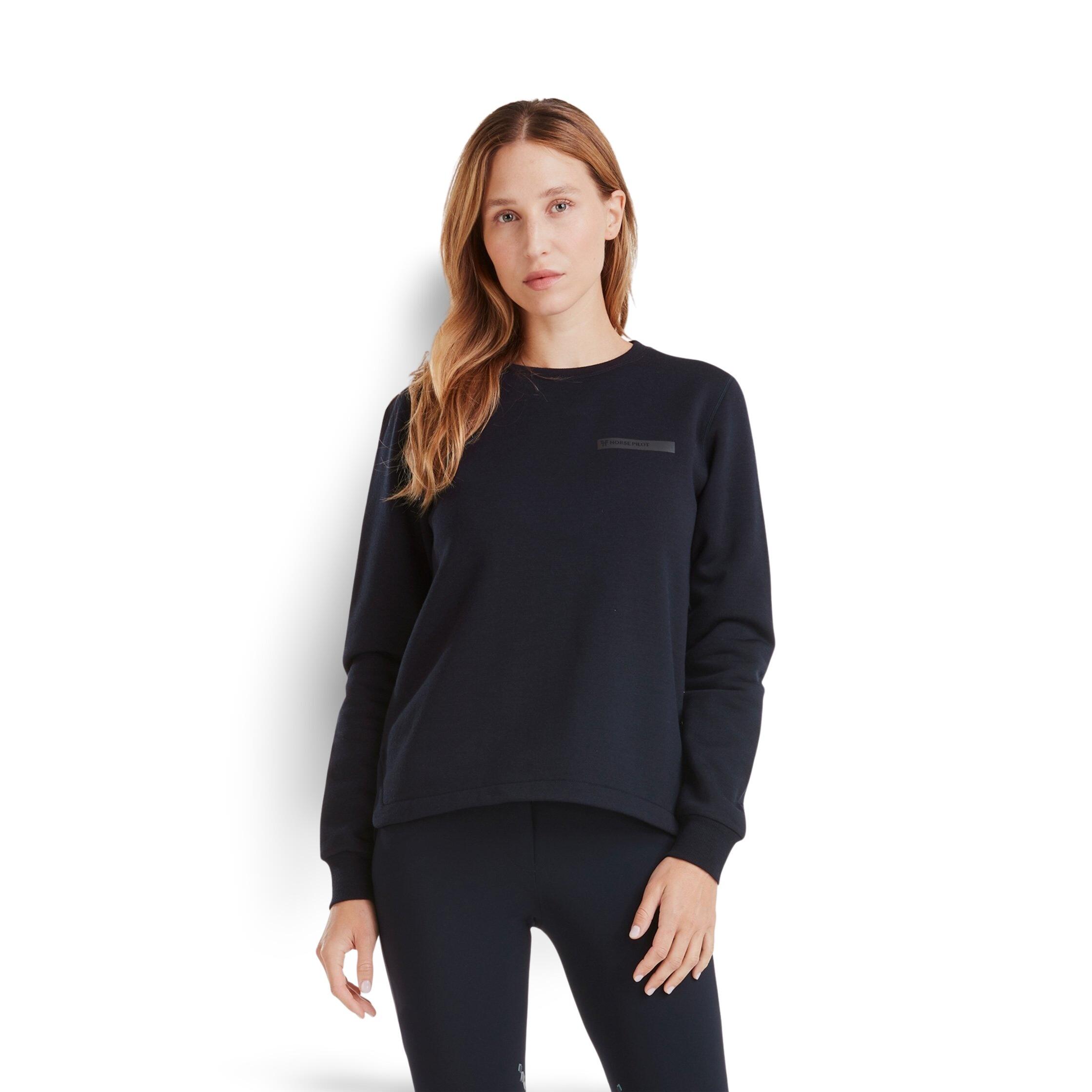 Horse Pilot - Sweatshirt En Mérinos Femme Horse Pilot - Sweat-shirt - Bleu|noir - Decathlon