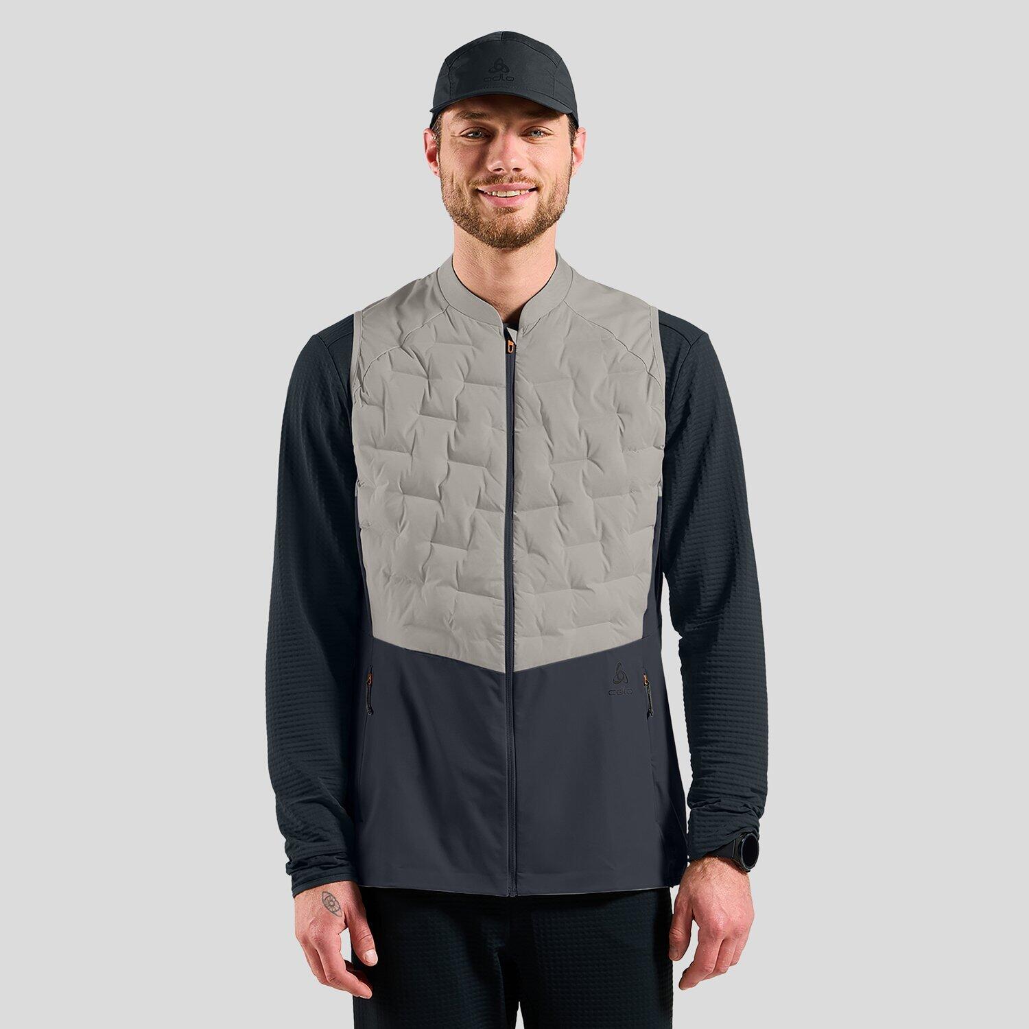 Gilet running Odlo Zeroweight Insulator homme bleu/gris sans manches 3/5