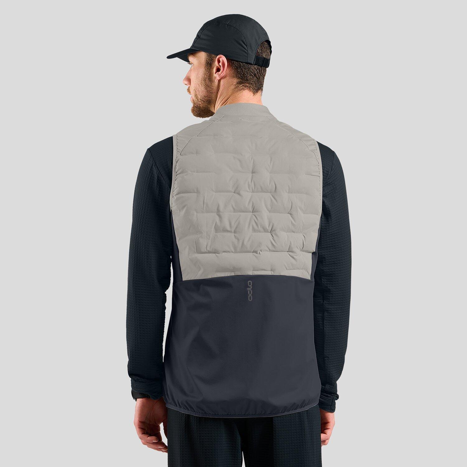 Gilet running Odlo Zeroweight Insulator homme bleu/gris sans manches 4/5