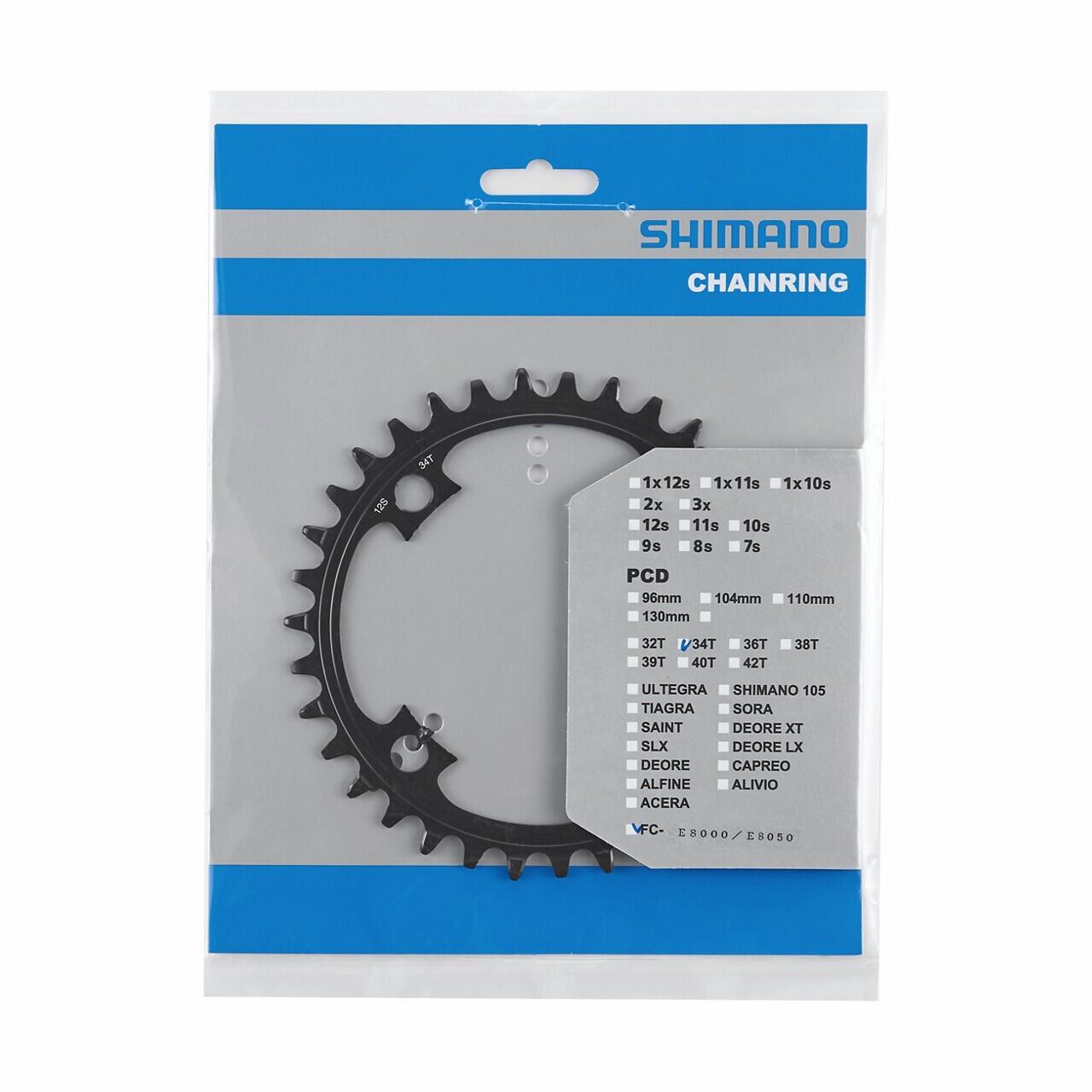 Plateau sans garde chaîne Shimano FC-E8000/FC-E8050/FC-M8050/SM-CRE80-12-B 2/2